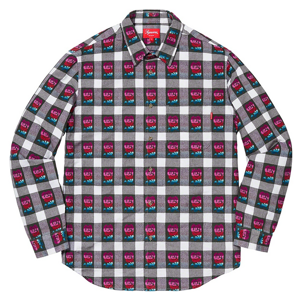 Supreme SS19 Rose Buffalo Plaid Flannel Shirt