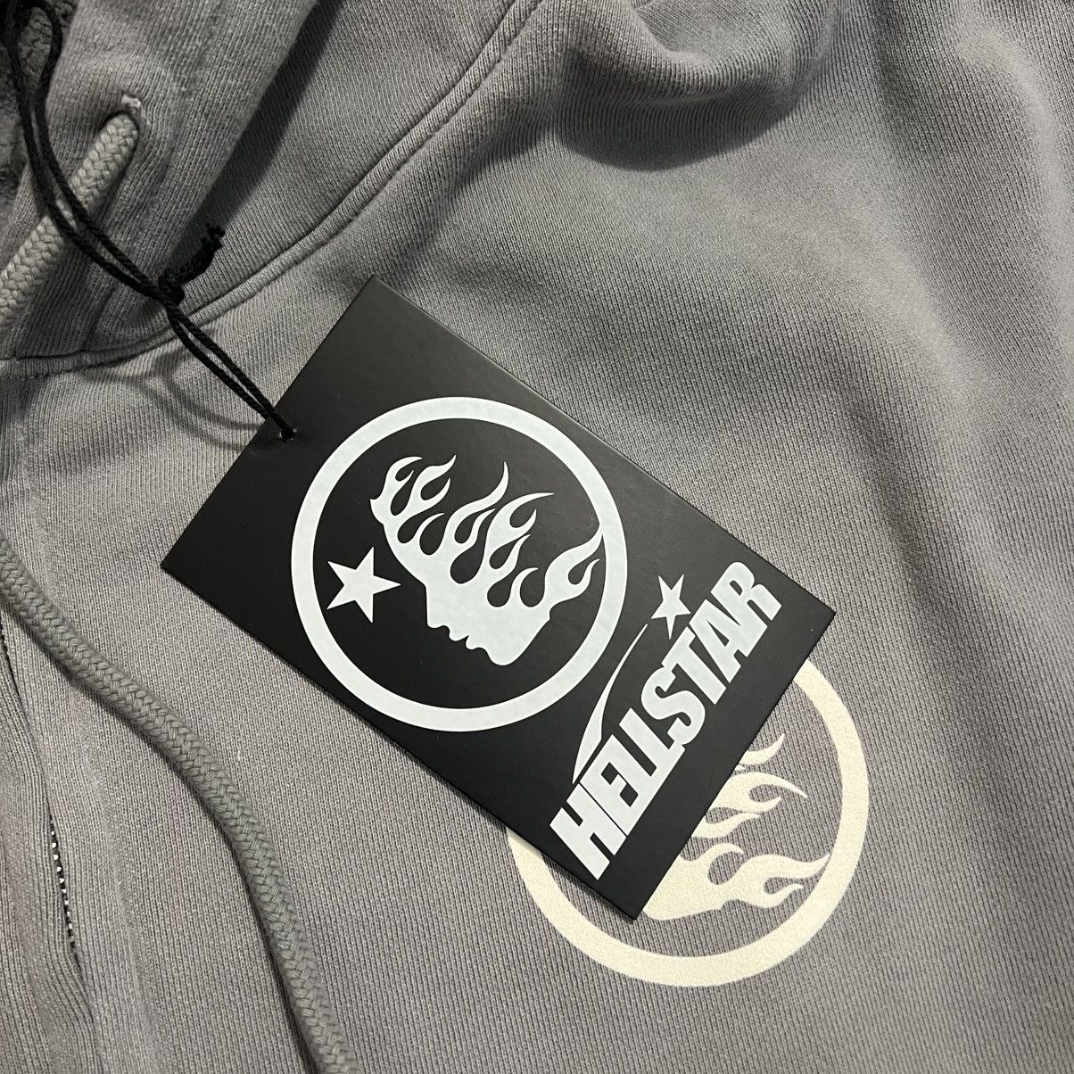 Hellstar SS24 Logo Zip Up Sweatshirt (Blue, Brown, Grey)