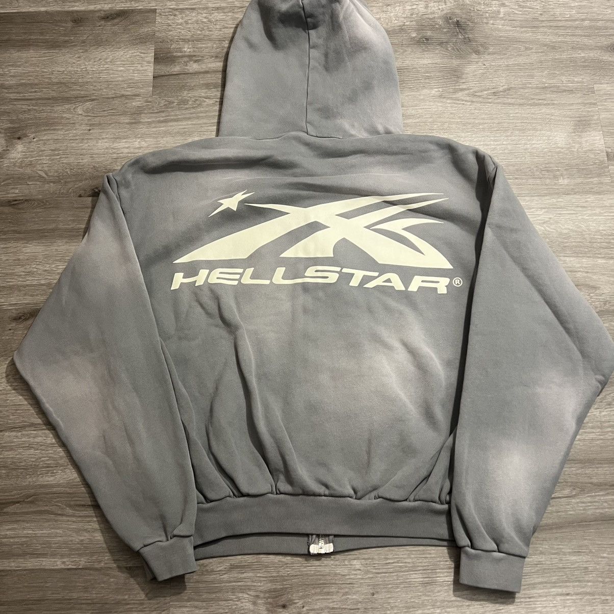 Hellstar SS24 Logo Zip Up Sweatshirt (Blue, Brown, Grey)