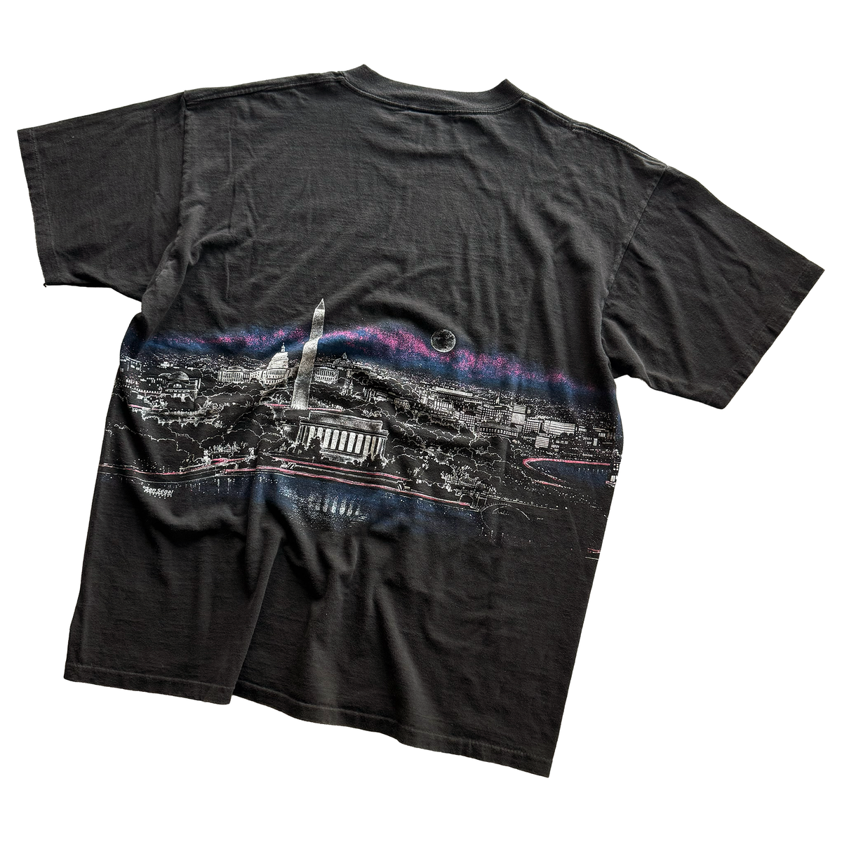 Vintage 1989 Washington DC Night Skyline USA America AOP Tee