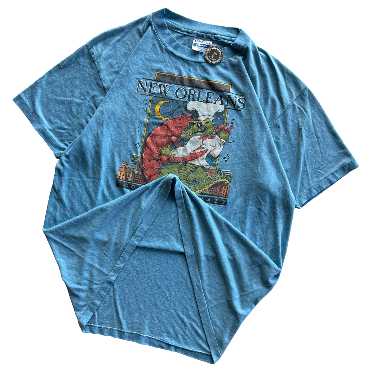 Vintage 1985 New Orleans Cooking with Jazz Souvenir Tee