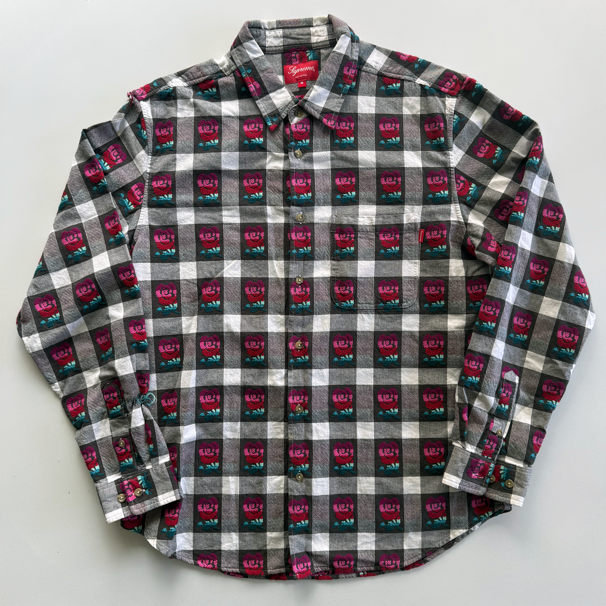 Supreme SS19 Rose Buffalo Plaid Flannel Shirt