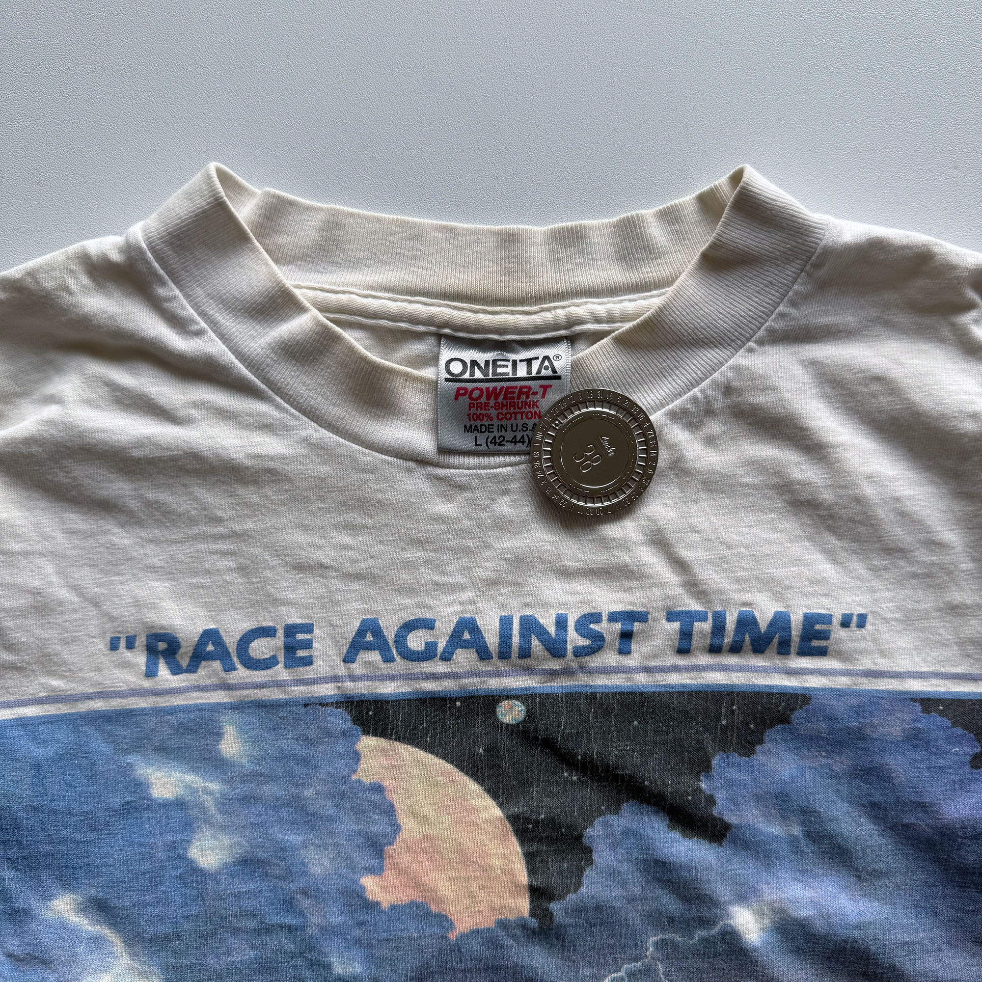 Vintage 1993 "Race Against Time" Earth Day Climate Change Tee