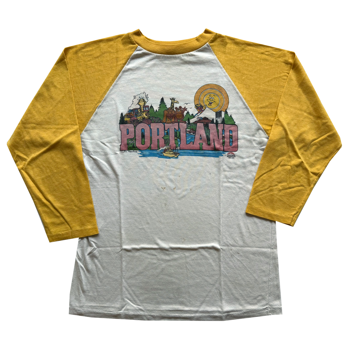 Vintage 1980s Portland Oregon Cascade Mountain Tee Co Raglan Tee