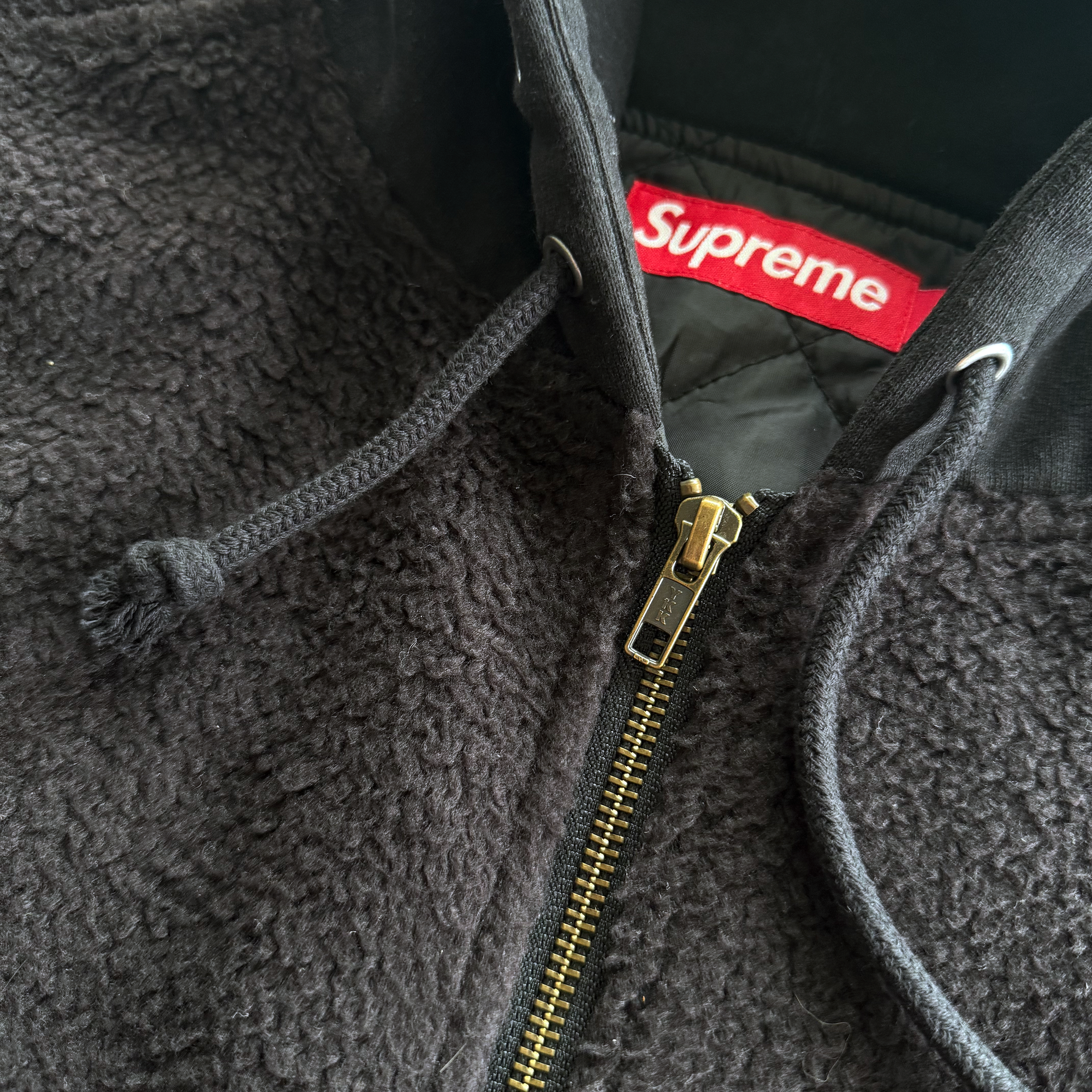 Supreme FW23 Fleece Zip Up Hooded Shirt (XL)