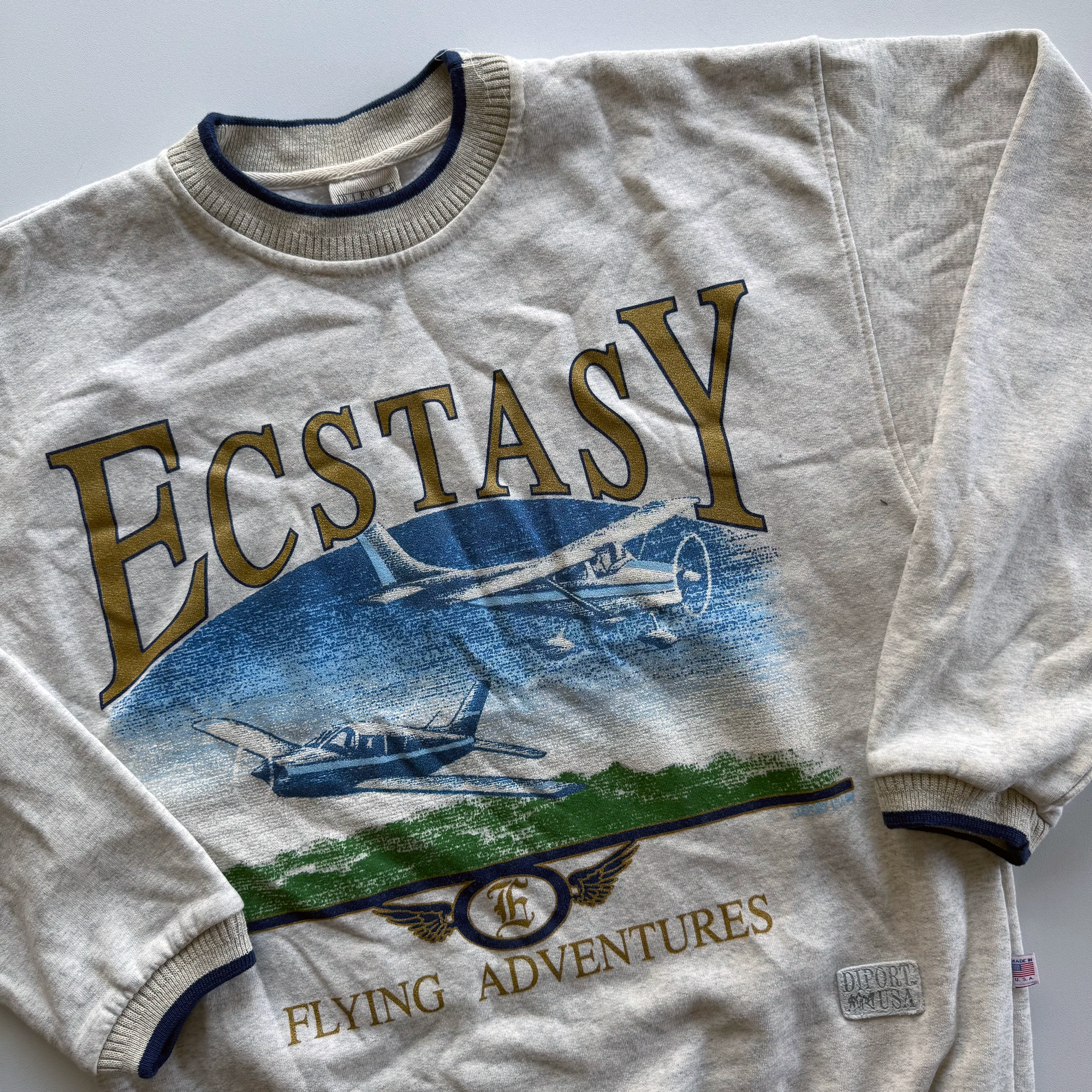 Vintage 1990s Carnival Cruise Ecstasy Airplane Sweater