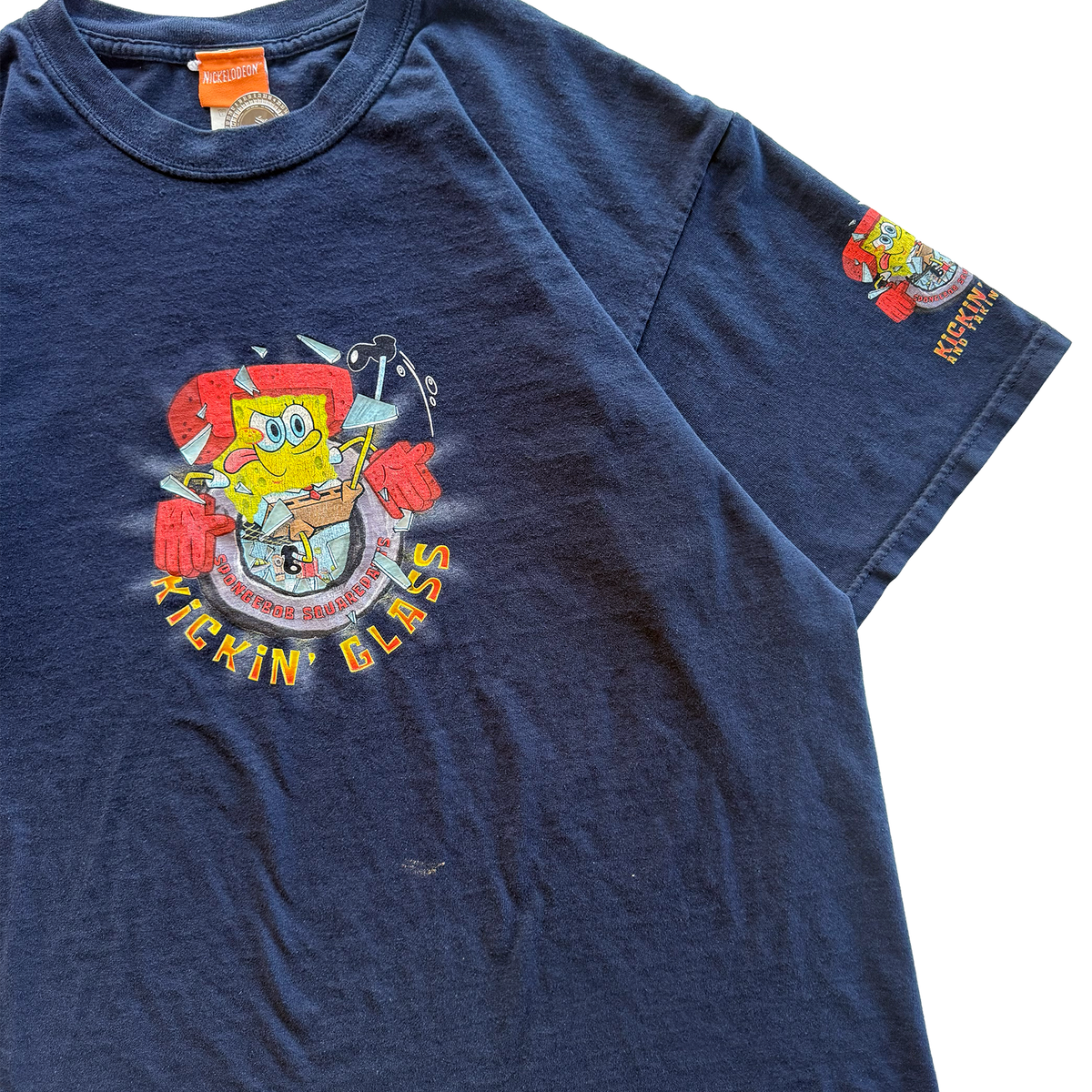 Vintage 2003 SpongeBob SquarePants Kickin Glass Karate Tee