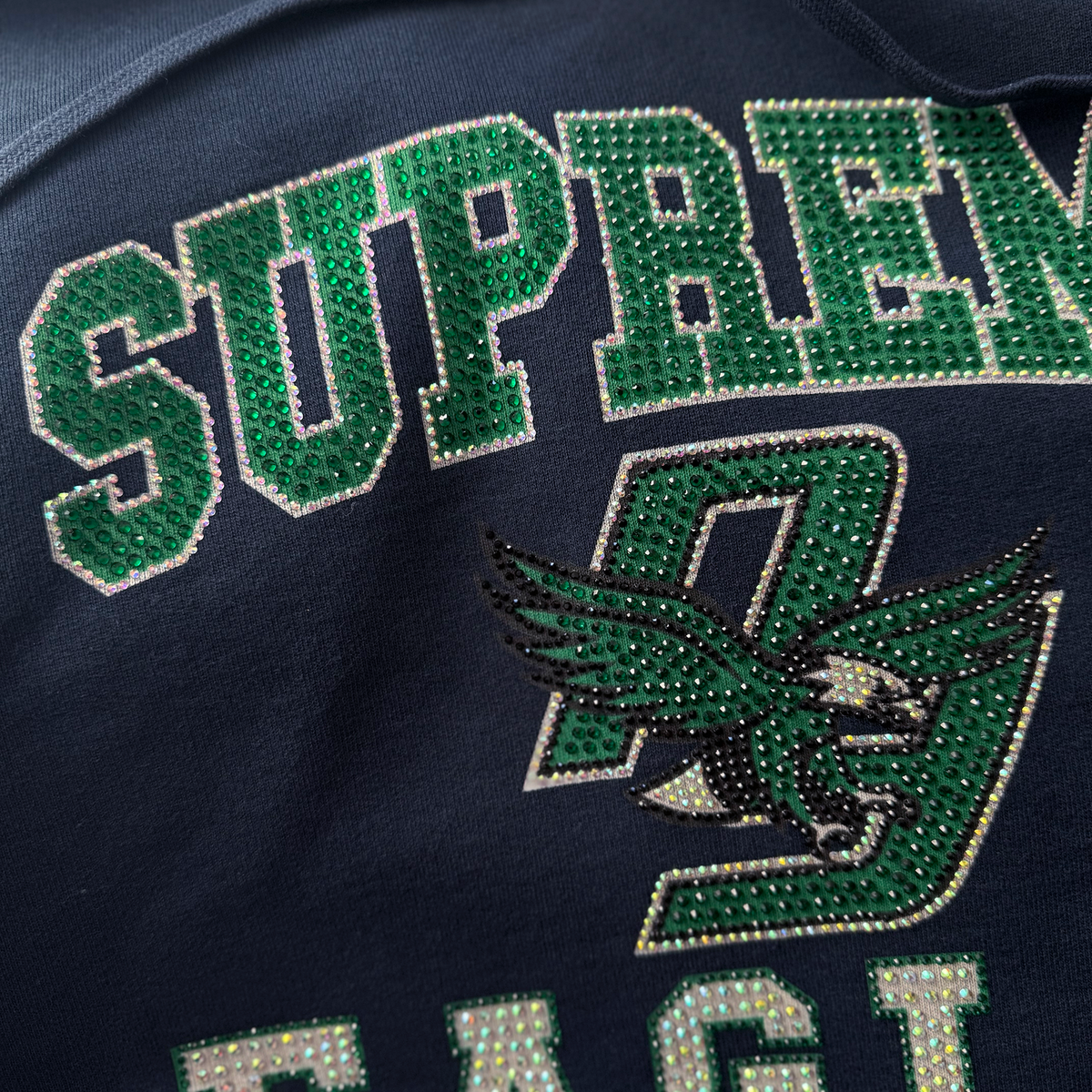 Supreme FW26 Rhinestone Eagles Hooded Sweatshirt