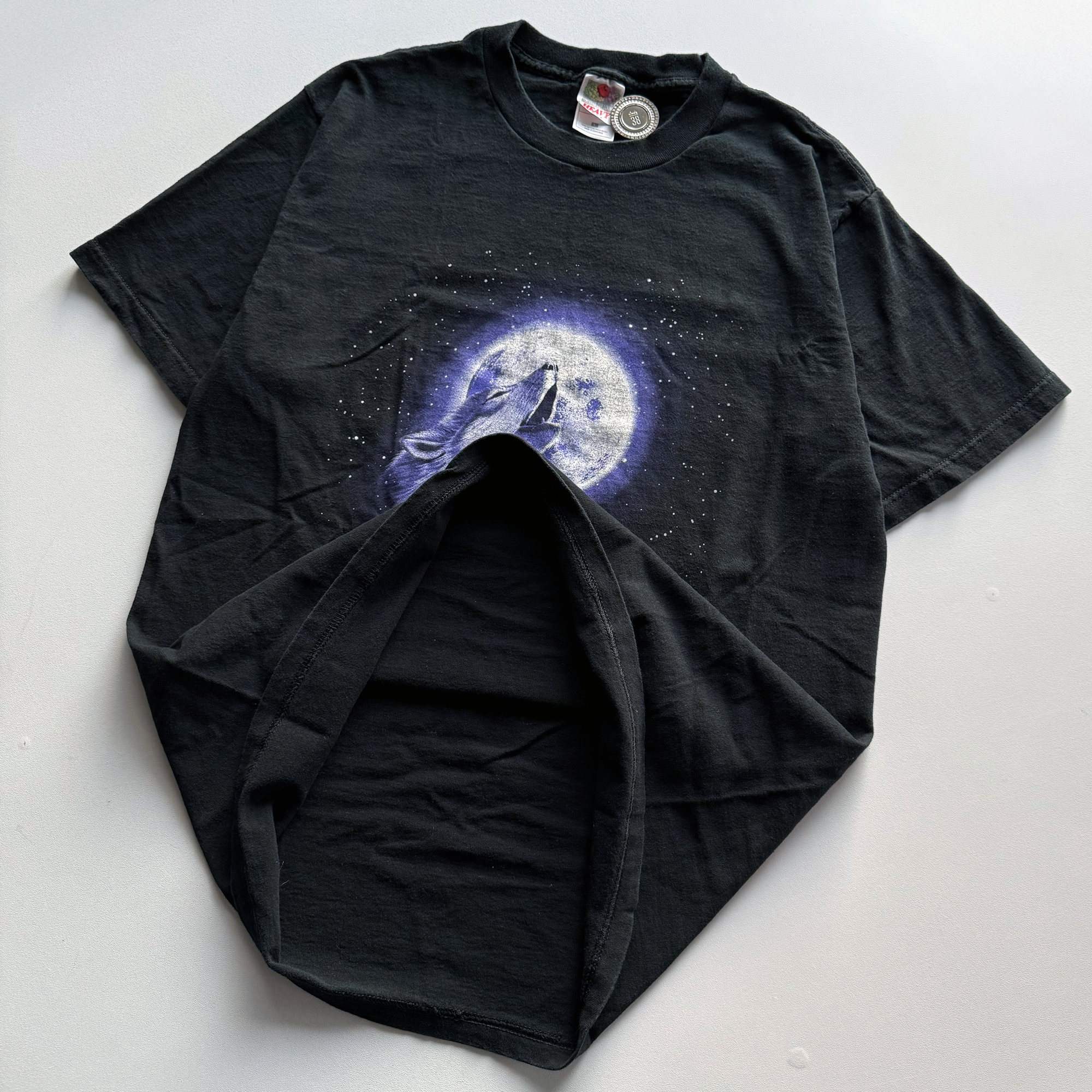 Vintage 1997 Wolf Howling Moon Tee