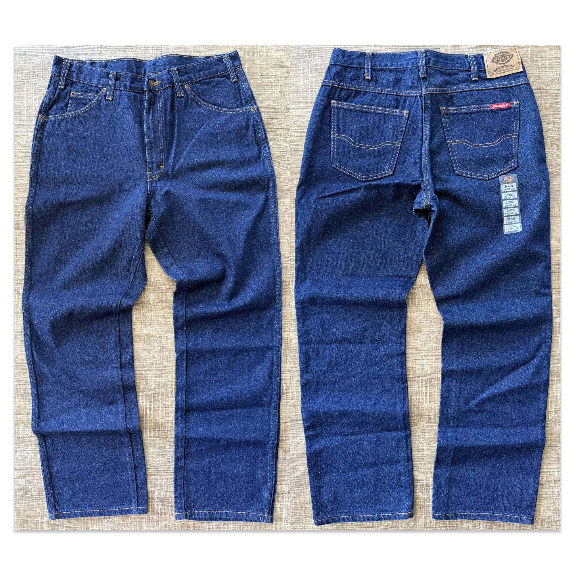 Vintage 1990s Dickies Blue Denim Straight Leg Jeans (34x30)