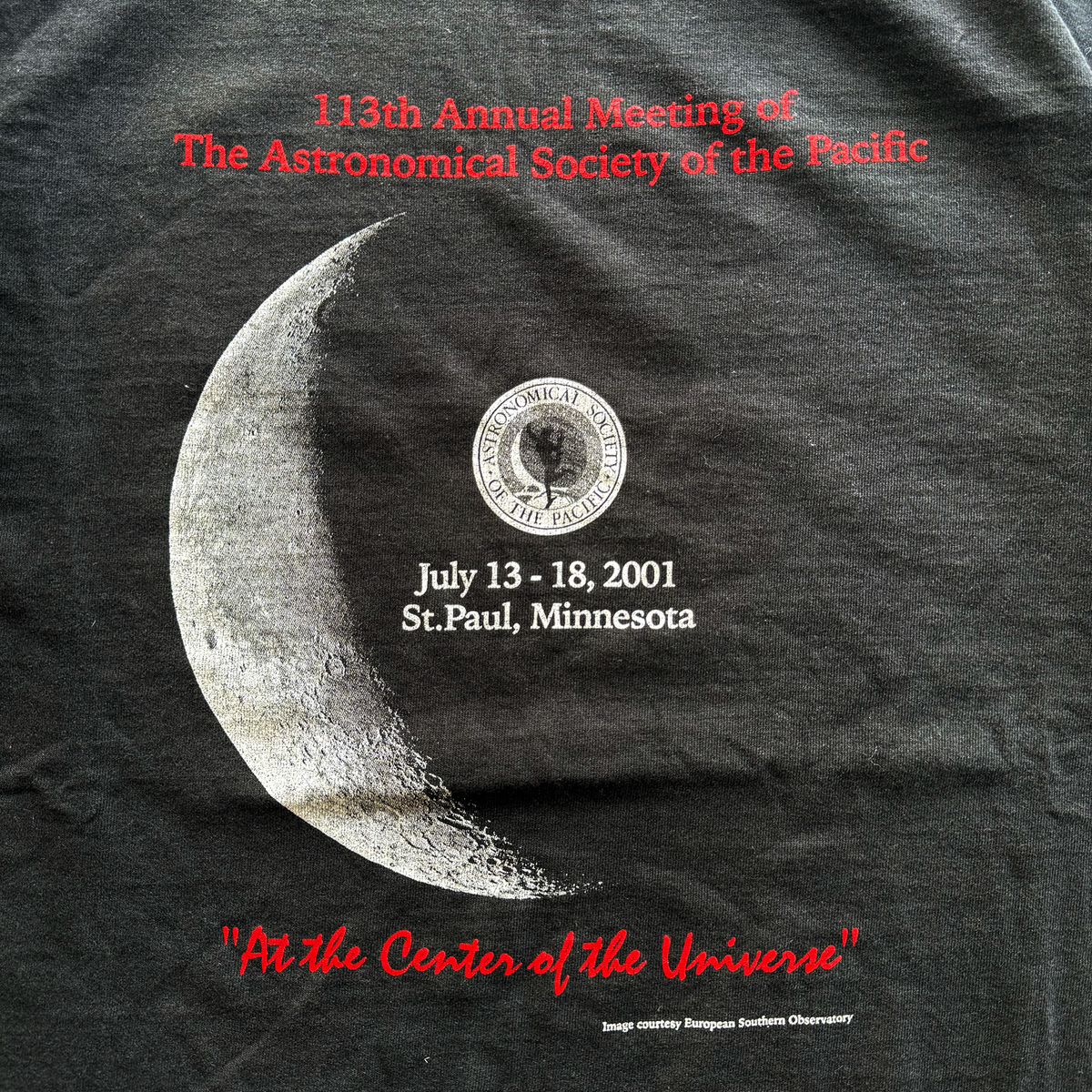 Vintage 2001 Astronomical Society Moon Tee