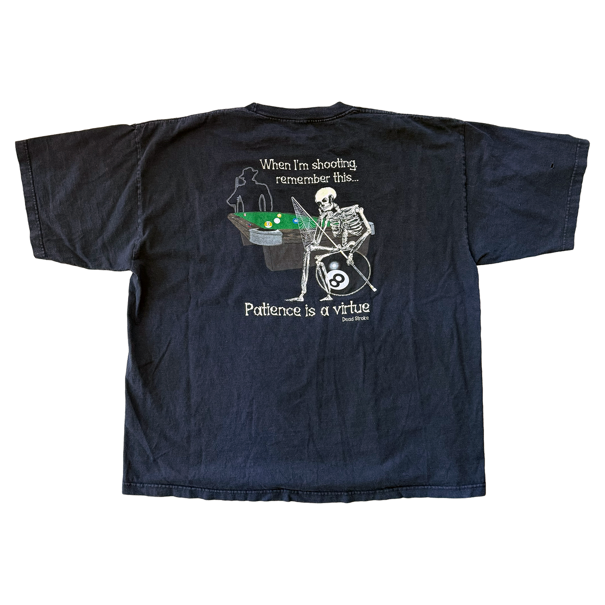 Vintage 1990s Dead Stroke Patience Billiards Pool Tee