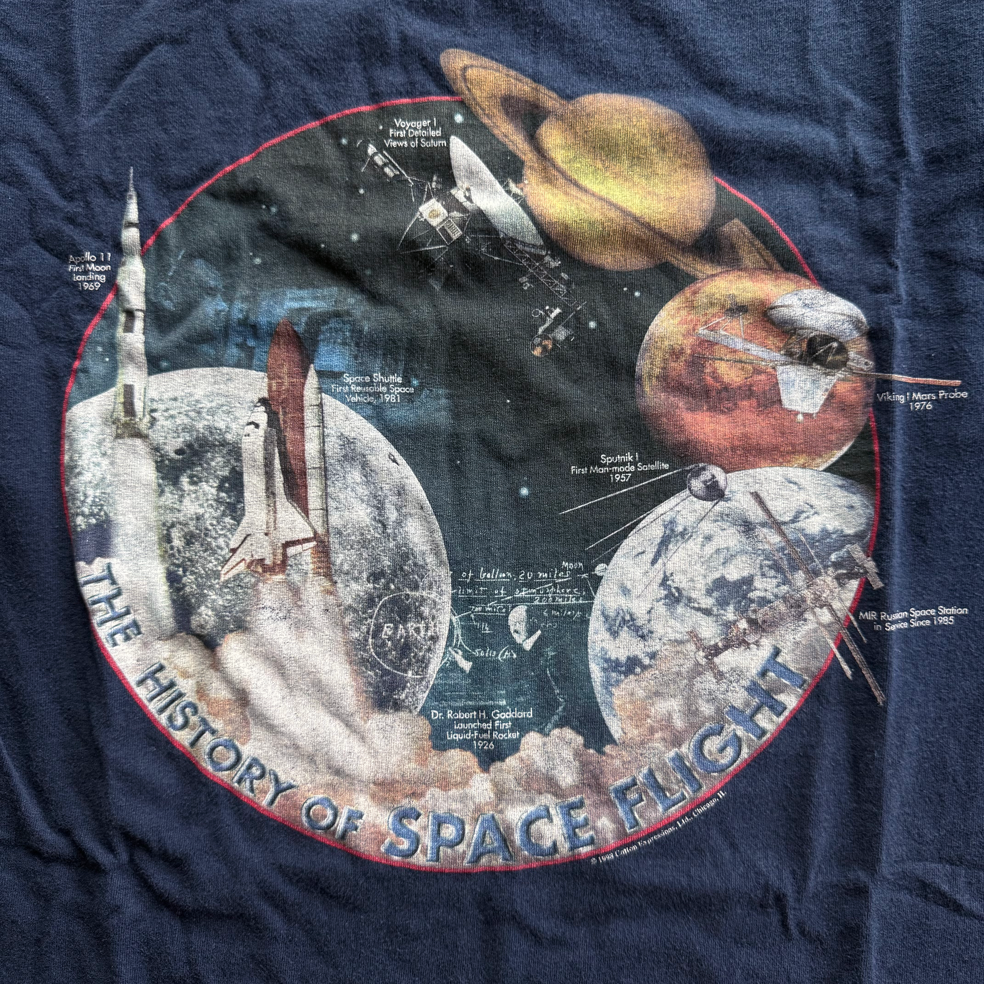 Vintage 1998 NASA History of Space Flight Tee