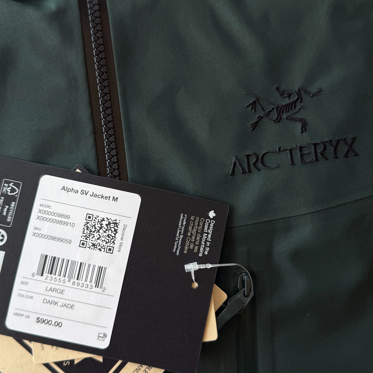 Arc'teryx Alpha SV Jacket Dark Jade Green (BNWT)