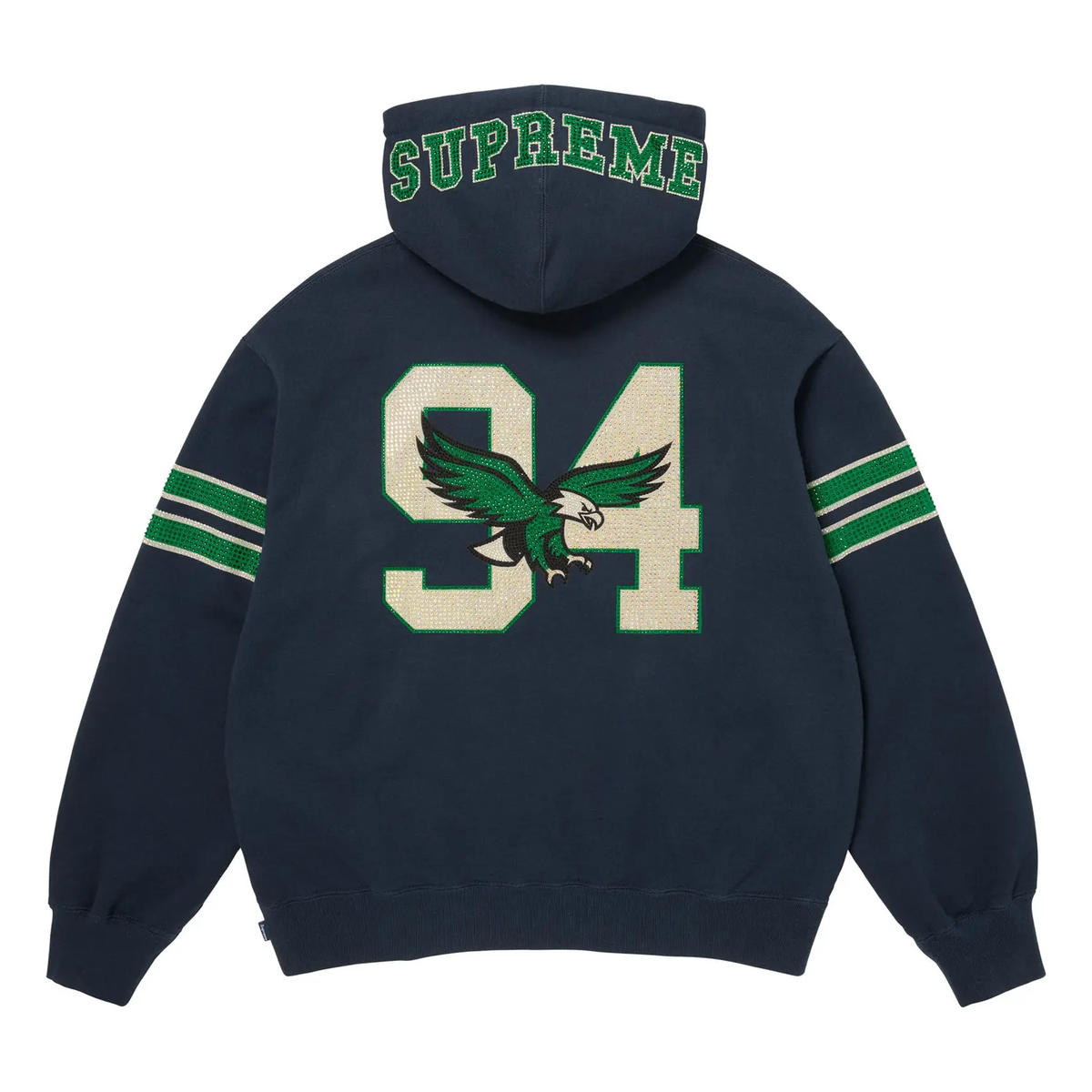 Supreme FW26 Rhinestone Eagles Hooded Sweatshirt