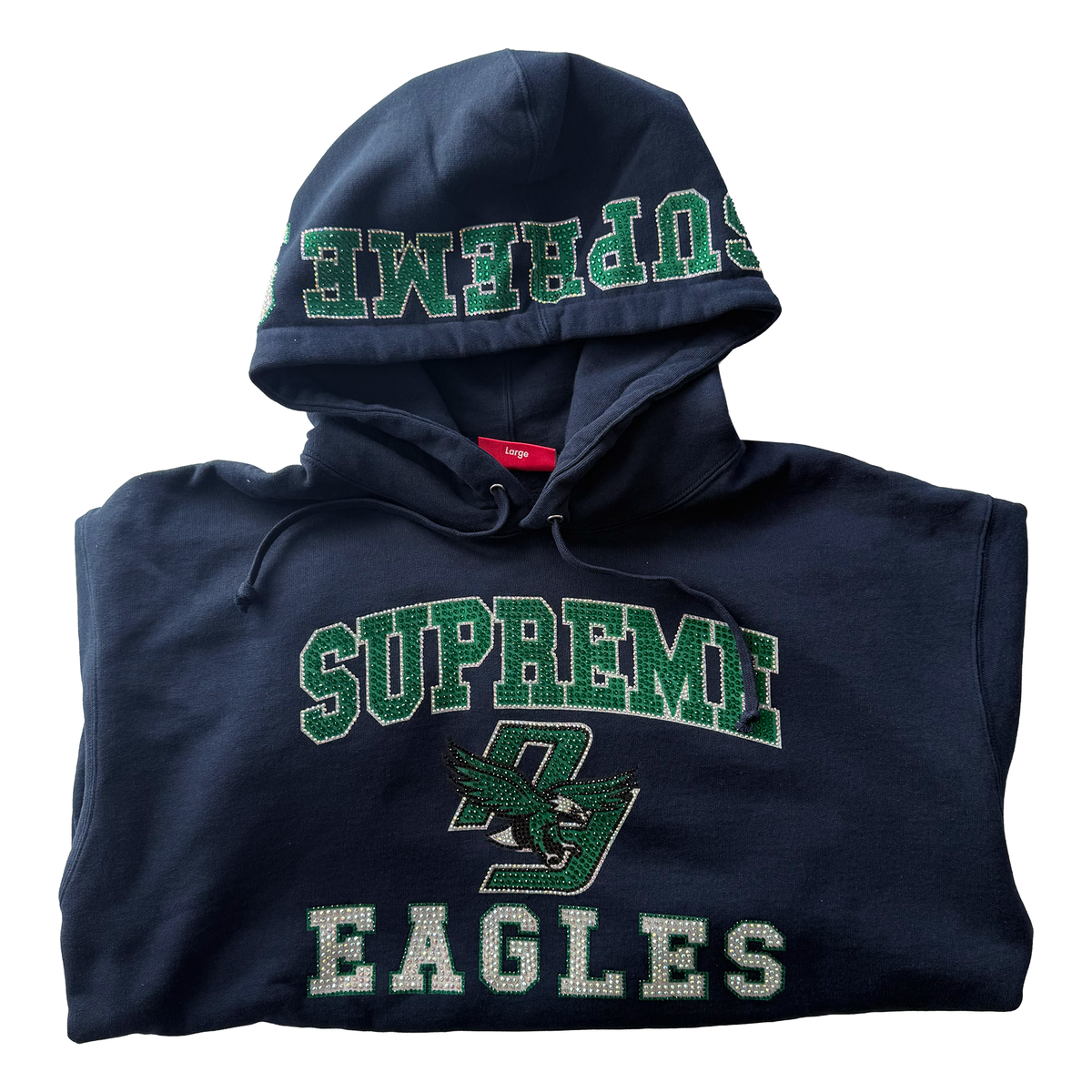 Supreme FW26 Rhinestone Eagles Hooded Sweatshirt