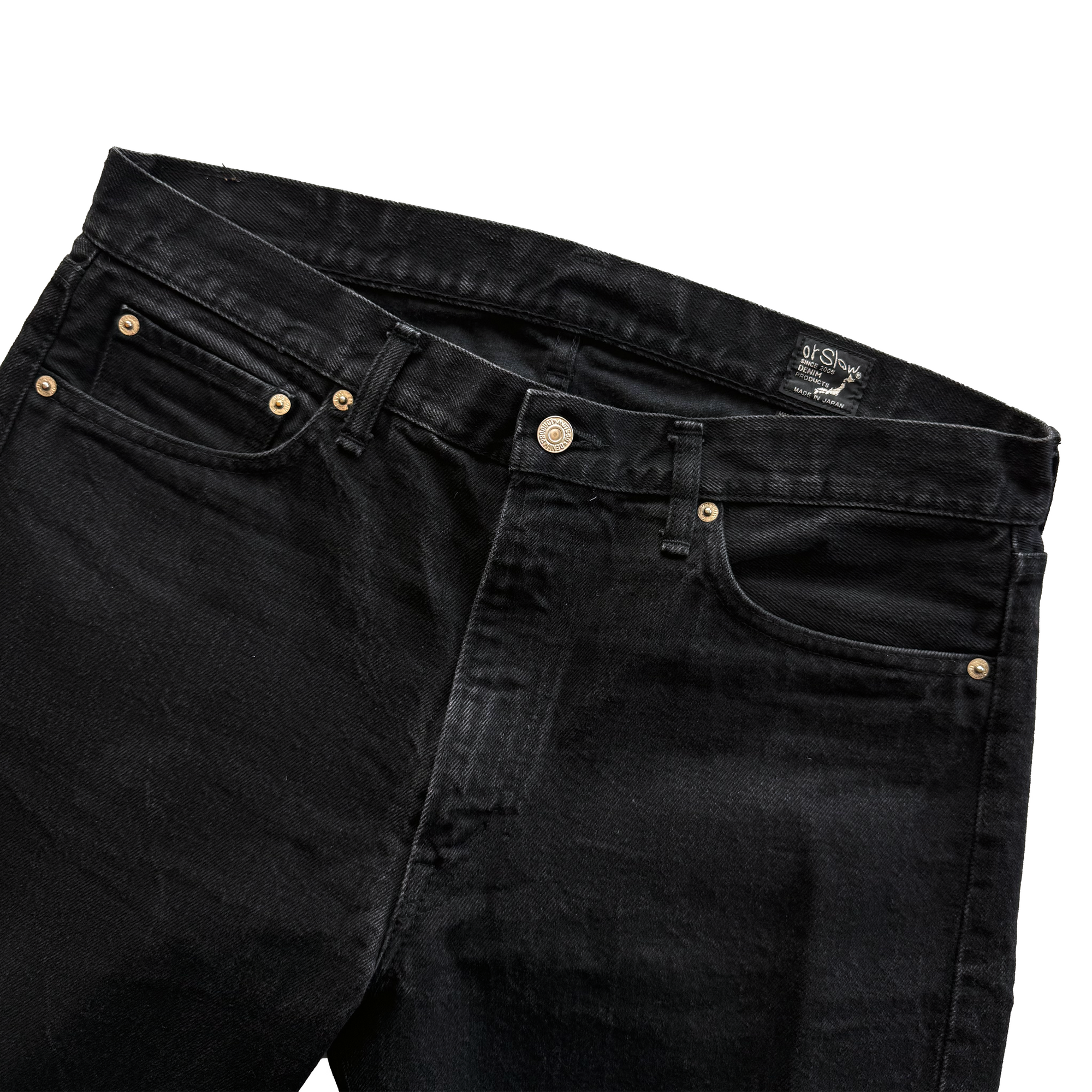 OrSlow 107 Ivy Fit Black Denim Jeans