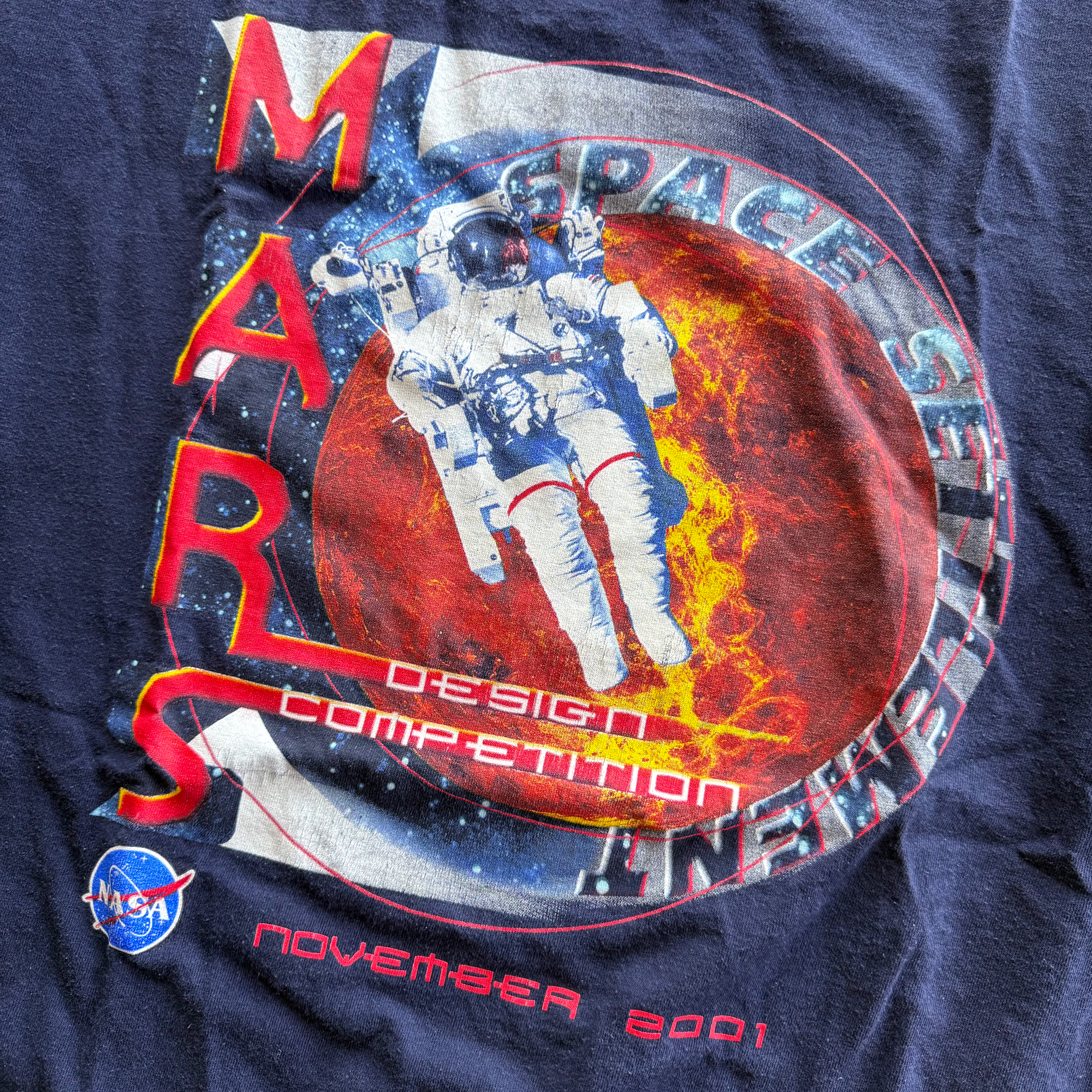 Vintage 2001 NASA Mars Design Competition Tee