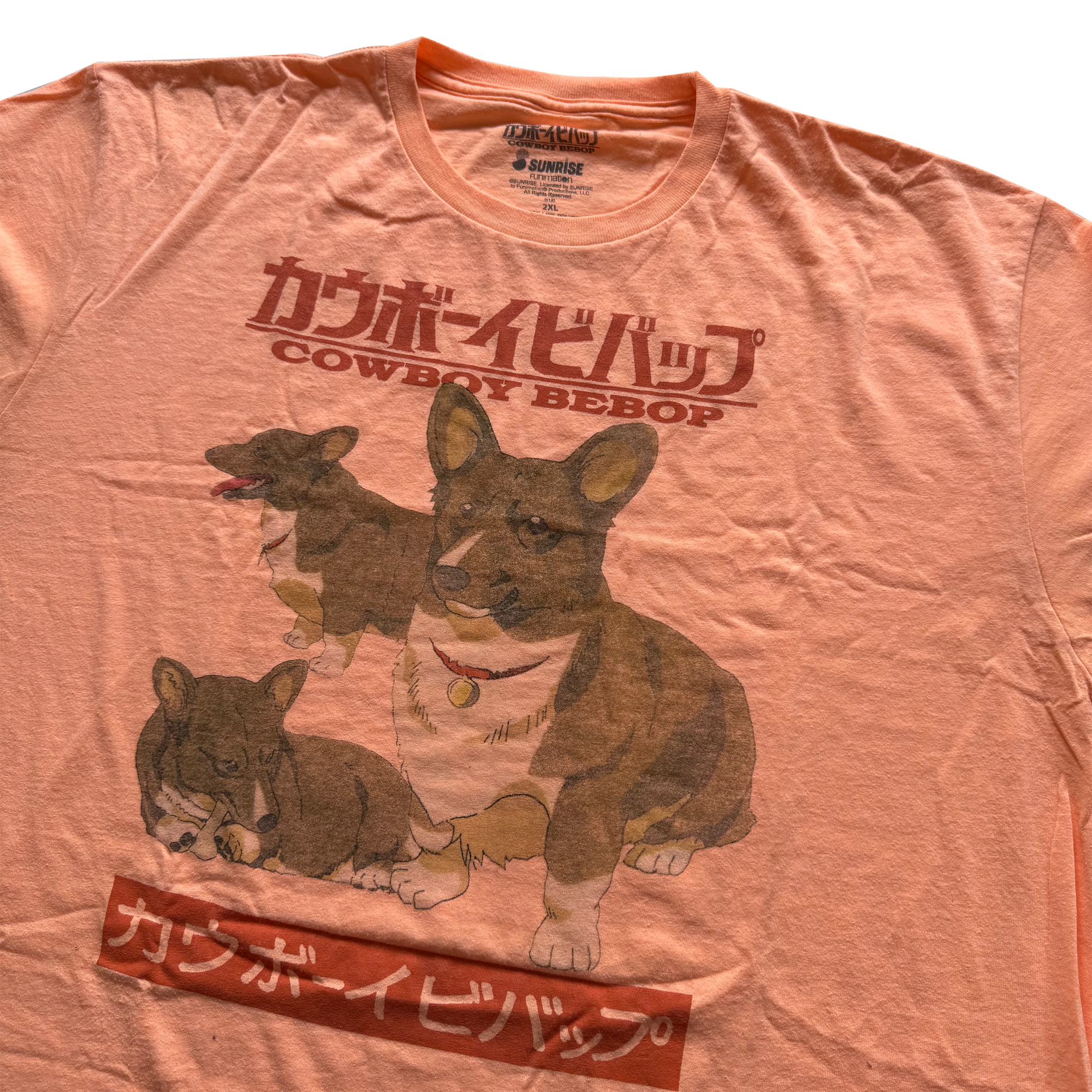 Vintage 2010s Cowboy Bebop Ein Corgi Sunrise Funimation Tee (XXL)