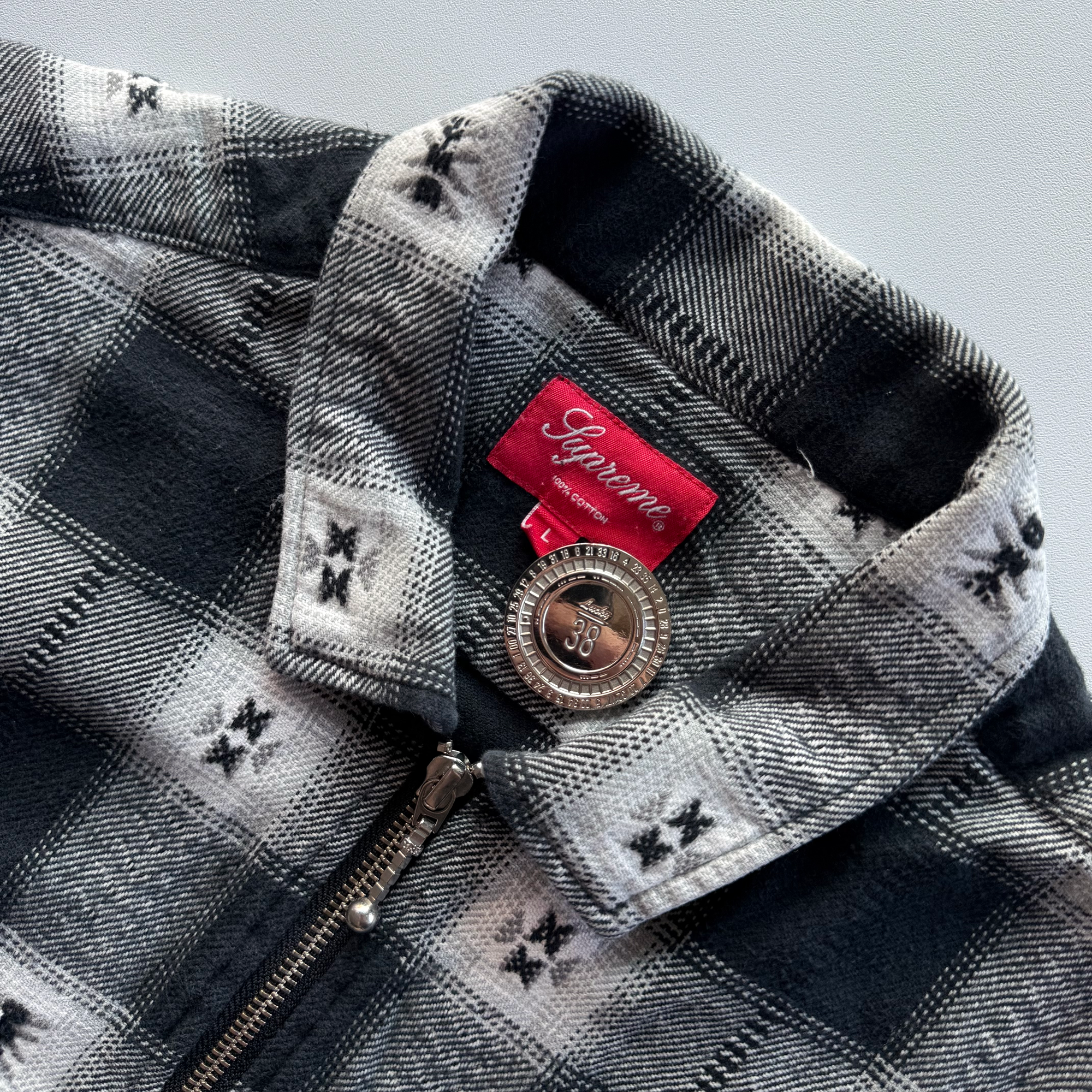 Supreme FW17 Plaid Flannel Zip Up Shirt