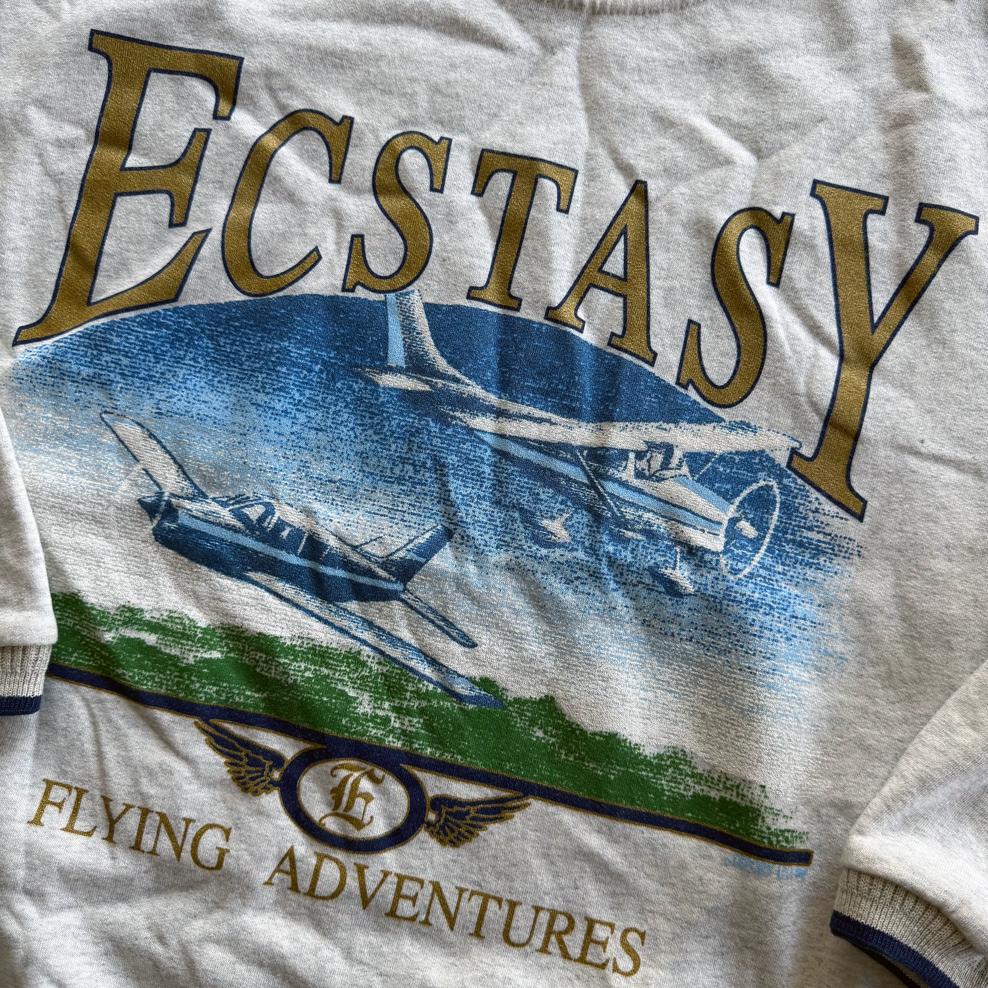 Vintage 1990s Carnival Cruise Ecstasy Airplane Sweater