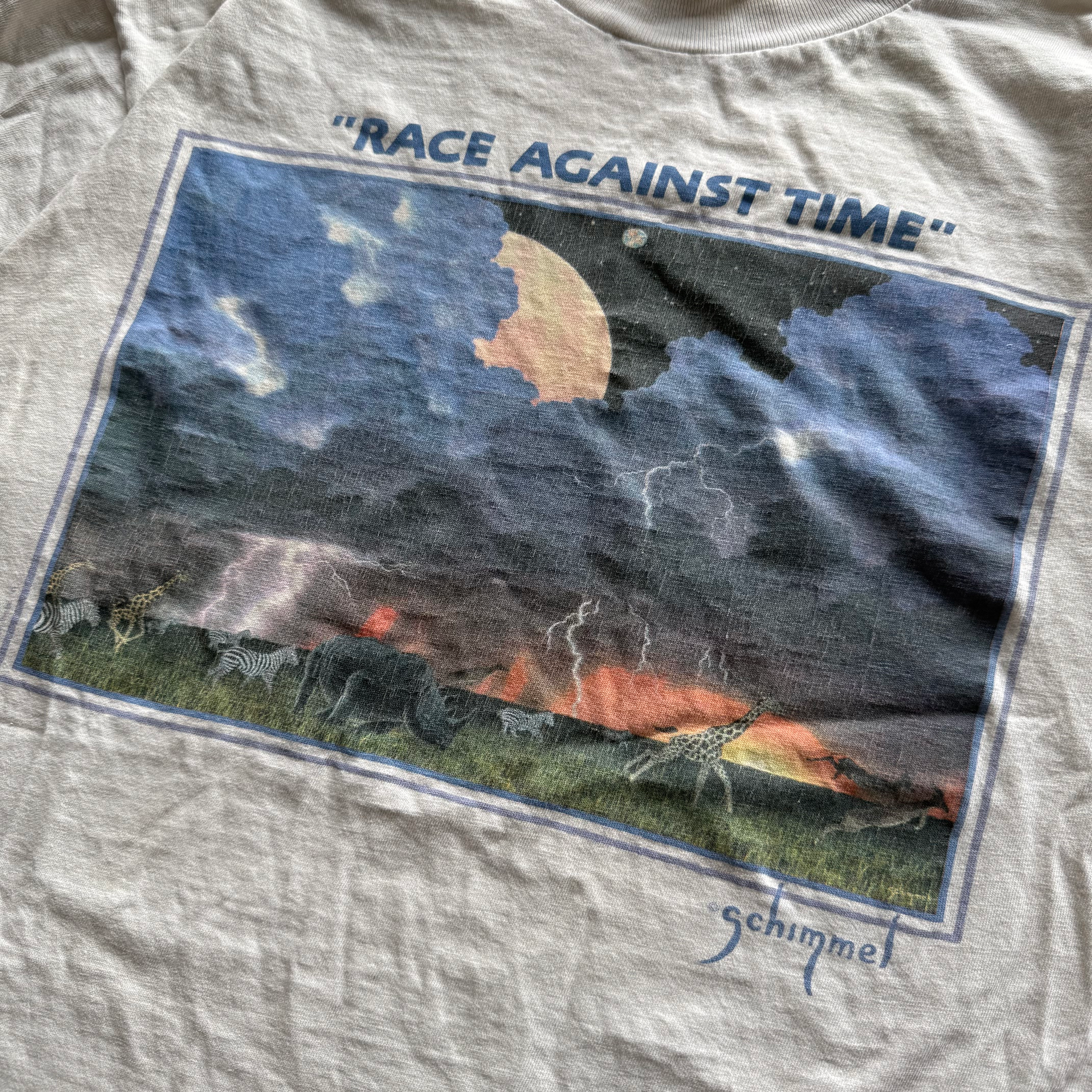 Vintage 1993 "Race Against Time" Earth Day Climate Change Tee