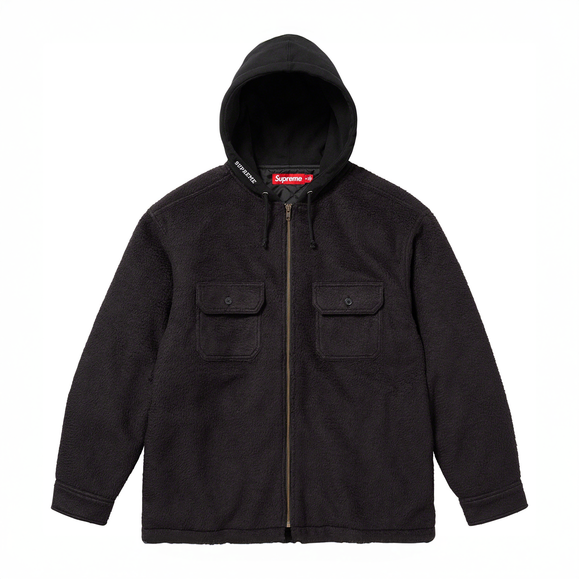 Supreme FW23 Fleece Zip Up Hooded Shirt (XL)