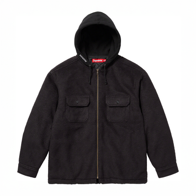 Supreme FW23 Fleece Zip Up Hooded Shirt (XL)