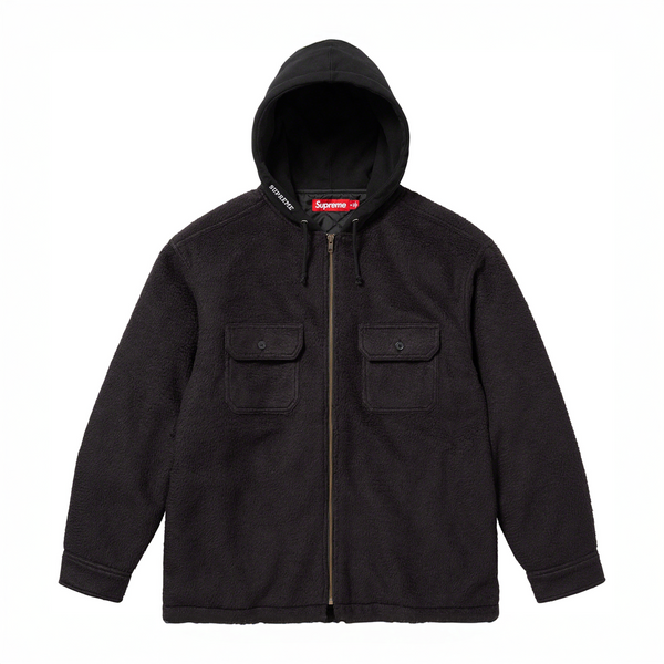 Supreme FW23 Fleece Zip Up Hooded Shirt (XL)