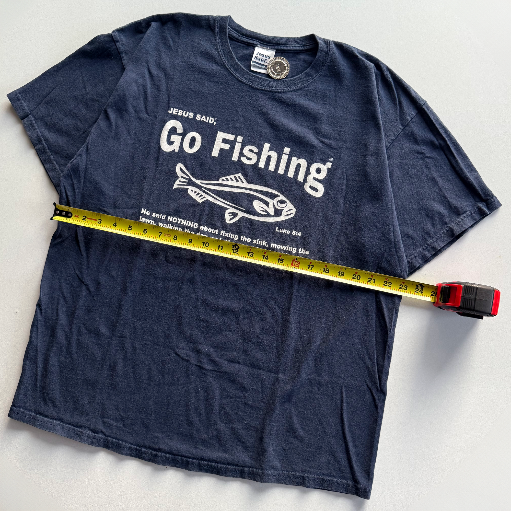Vintage 1995 Jesus Said Go Fishing Dadcore Tee