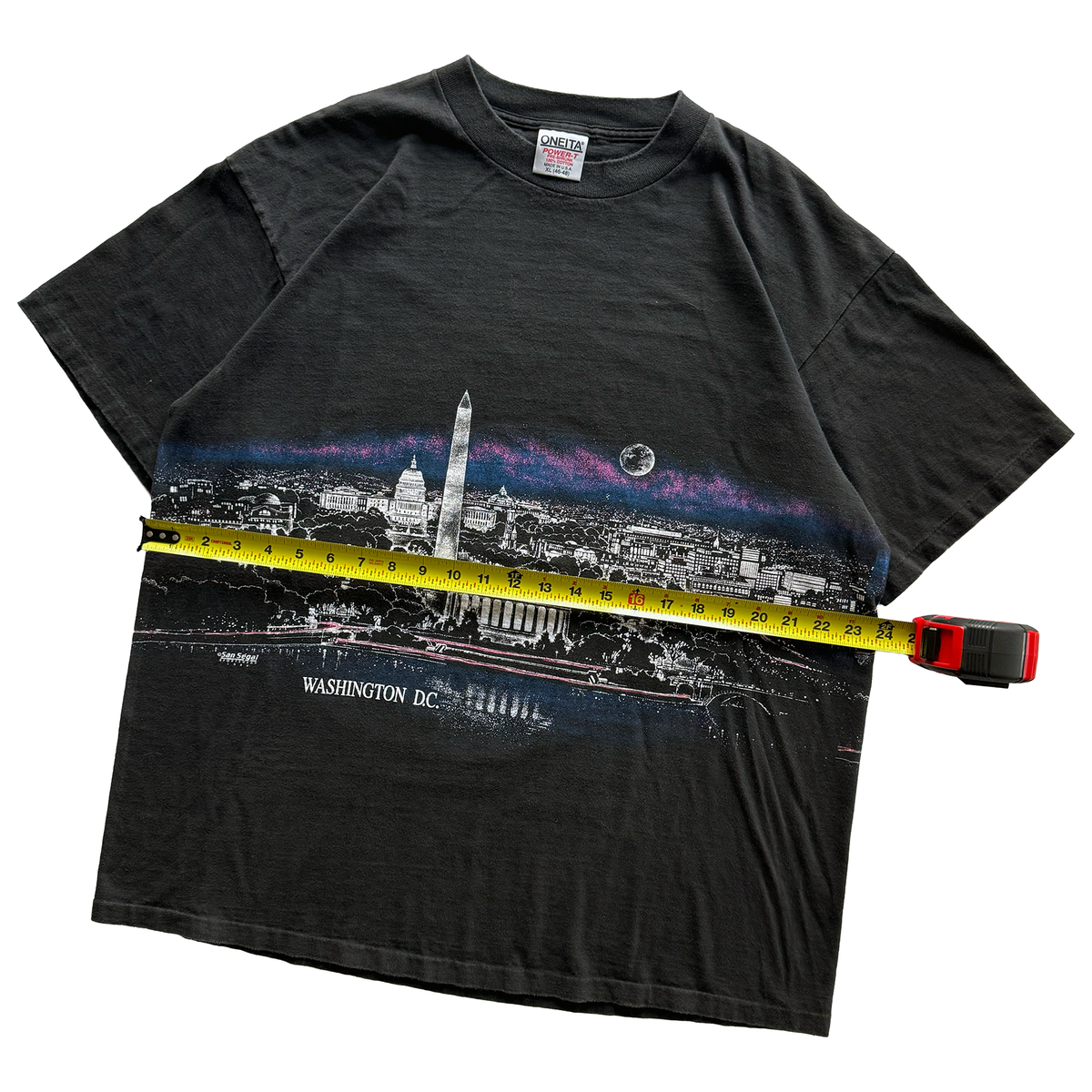 Vintage 1989 Washington DC Night Skyline USA America AOP Tee