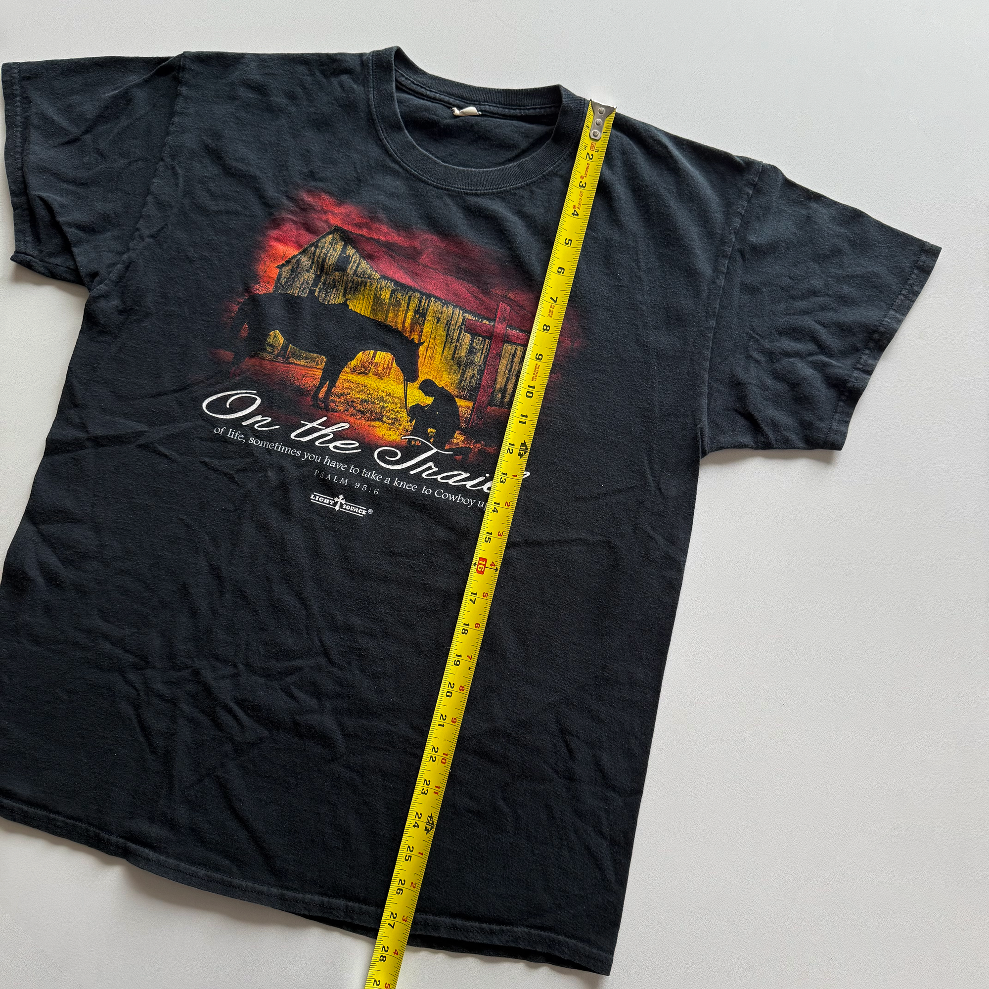 Vintage Y2K Psalm 95:6 Christian Cowboy Jesus Tee