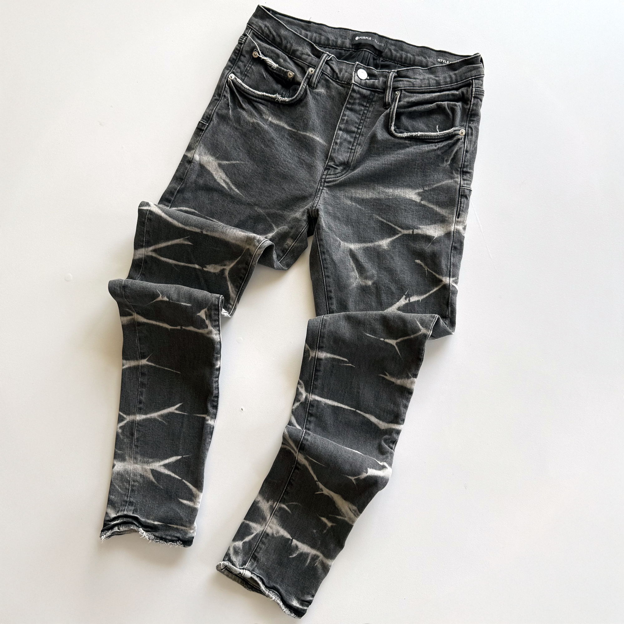 Purple Brand $275 Tiedye Stripe Pant Denim Jeans P001