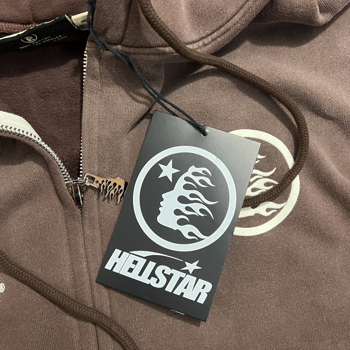 Hellstar SS24 Logo Zip Up Sweatshirt (Blue, Brown, Grey)