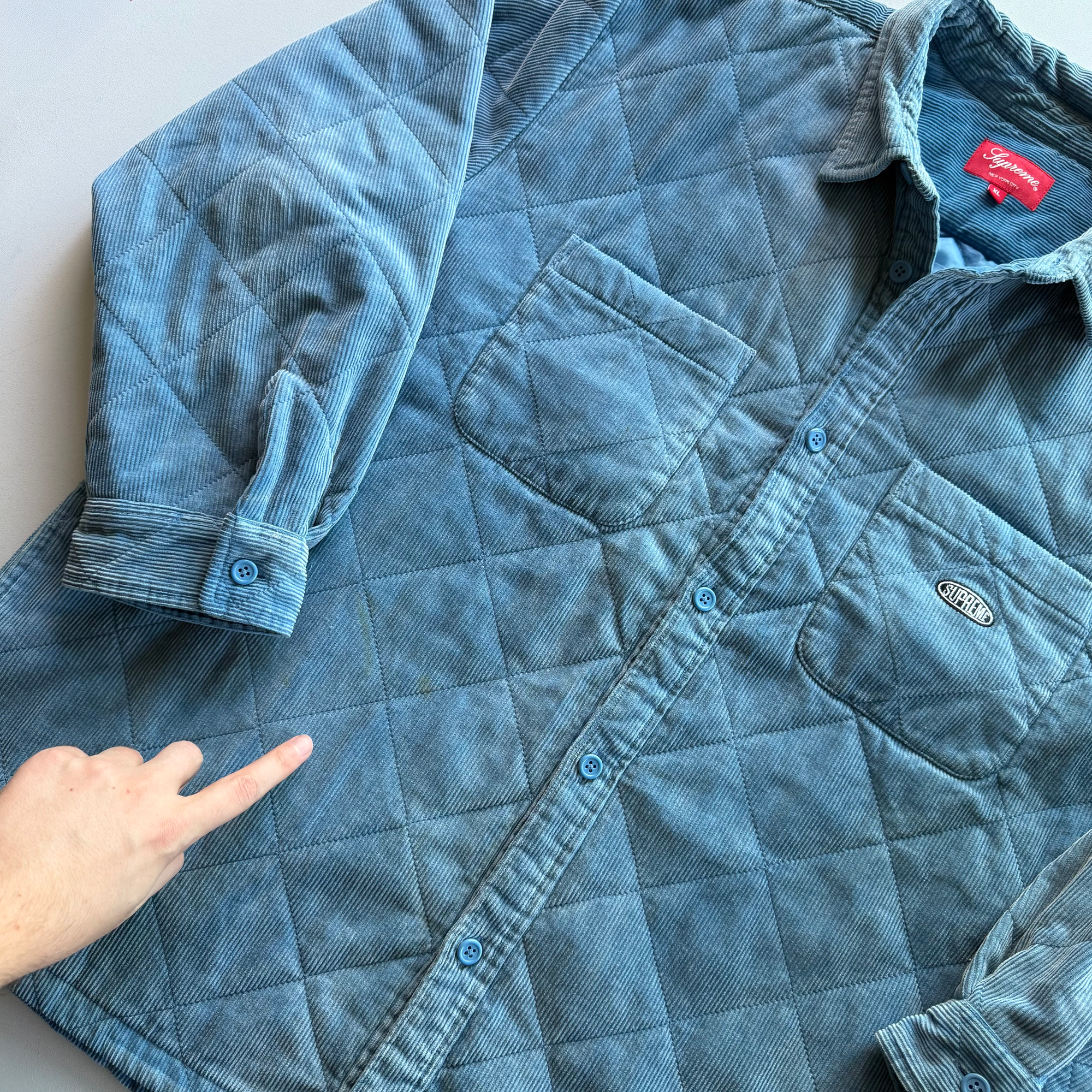 Supreme FW22 Quilted Corduroy Shirt Jacket