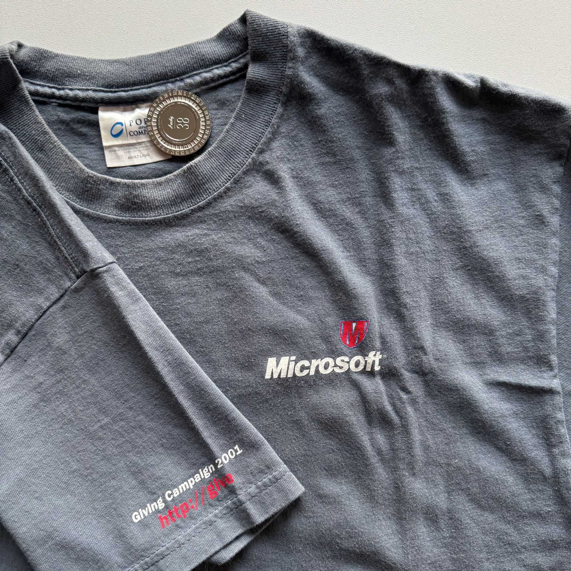 Vintage 2001 Microsoft Giving Campaign Hero Tee