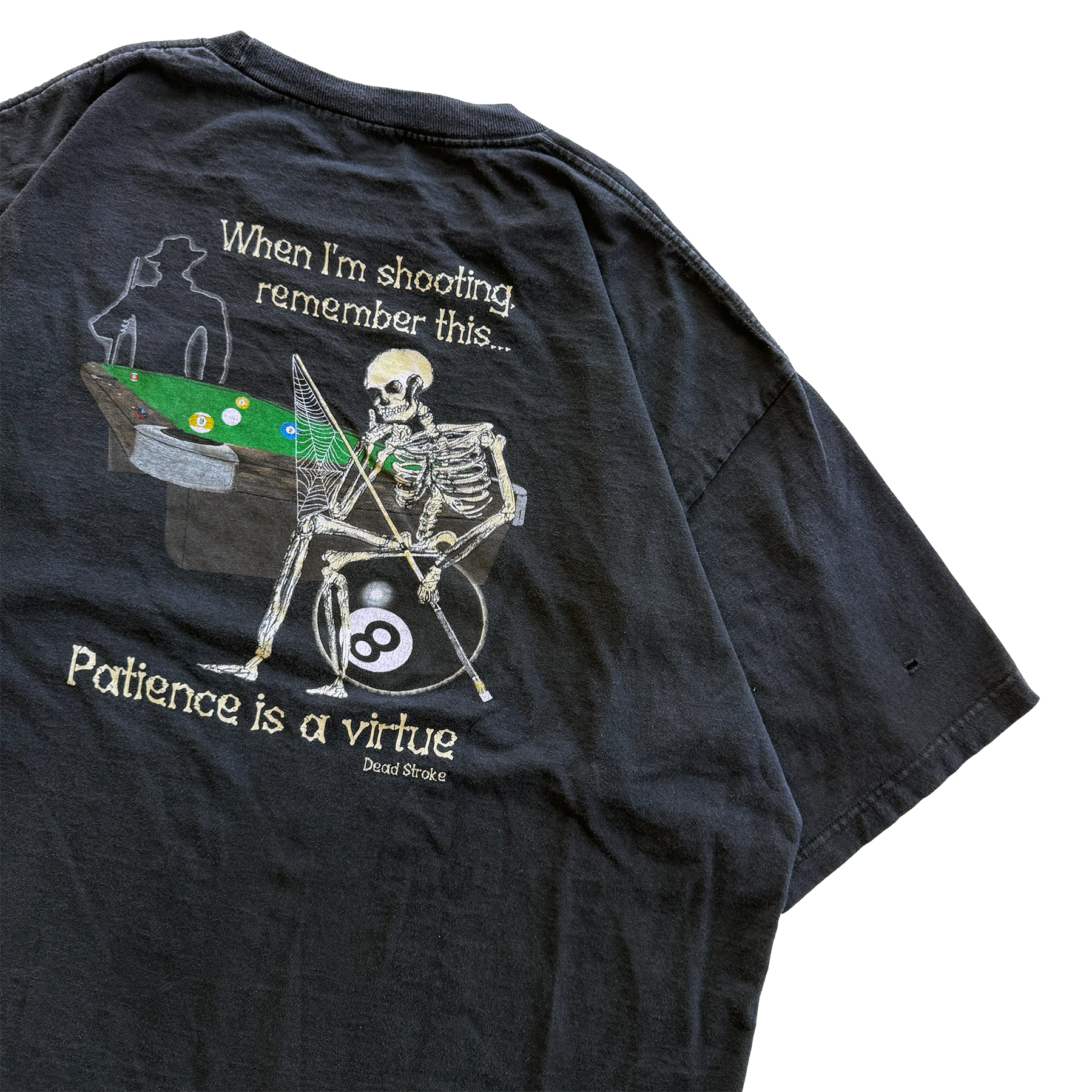 Vintage 1990s Dead Stroke Patience Billiards Pool Tee