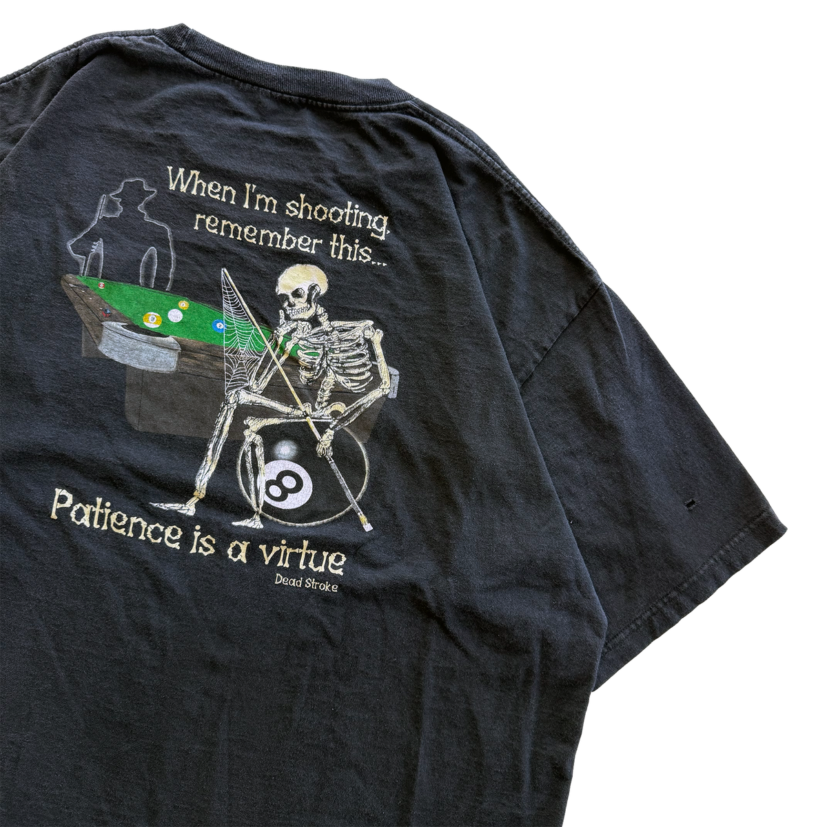 Vintage 1990s Dead Stroke Patience Billiards Pool Tee