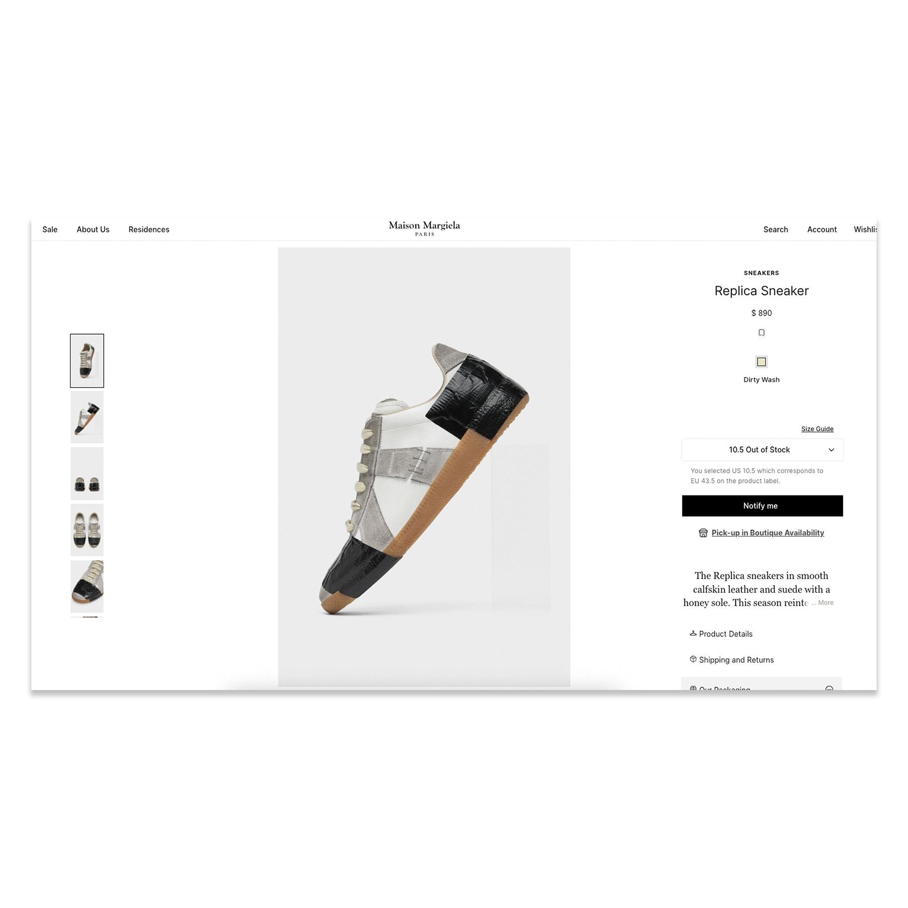 Maison Margiela 2026 "Dirty Wash" Taped GATs (43.5)