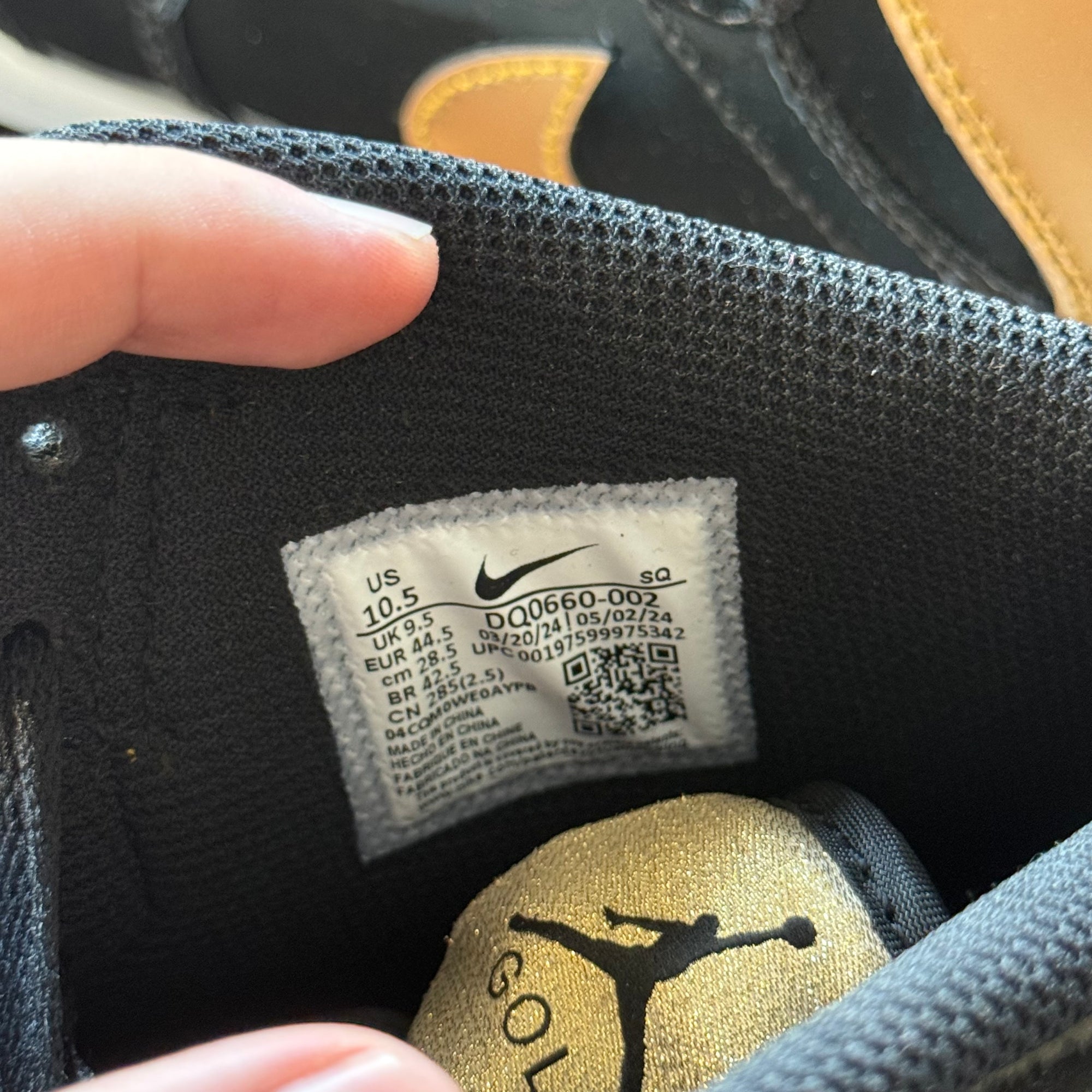 Nike 2024 Air Jordan 1 High Golf 'Gold Toe' (Size 10.5)