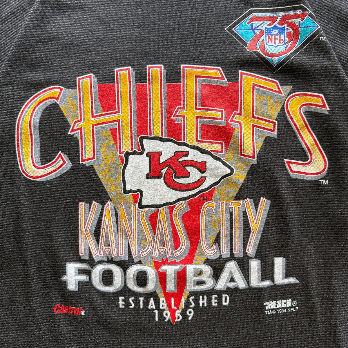 Vintage 1994 Kansas City Chiefs NFL 75th Anniversary Tee