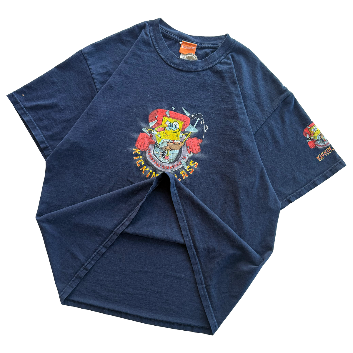 Vintage 2003 SpongeBob SquarePants Kickin Glass Karate Tee