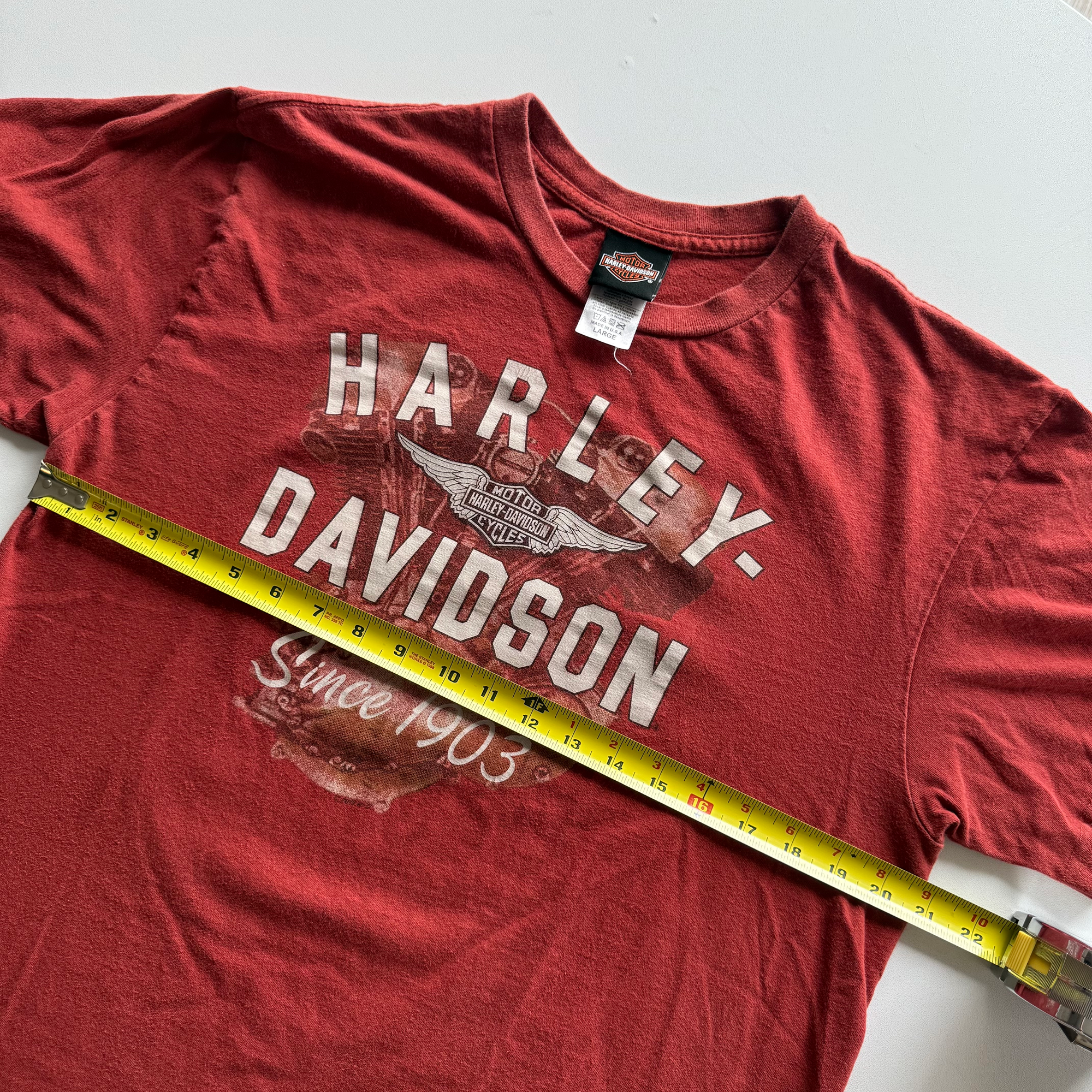 Vintage 2000s Harley Davidson OKC Tornado Cowgirl Tee
