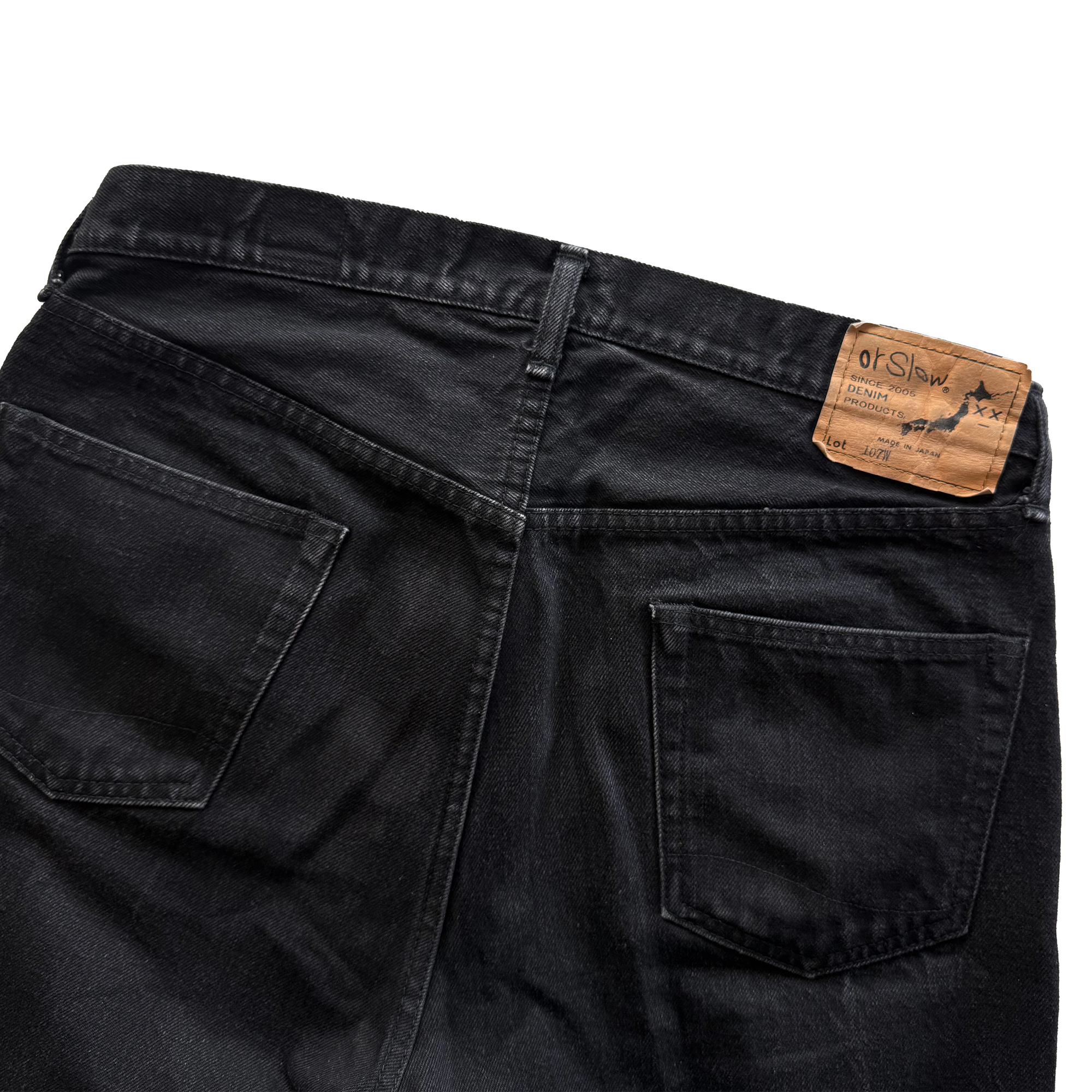OrSlow 107 Ivy Fit Black Denim Jeans