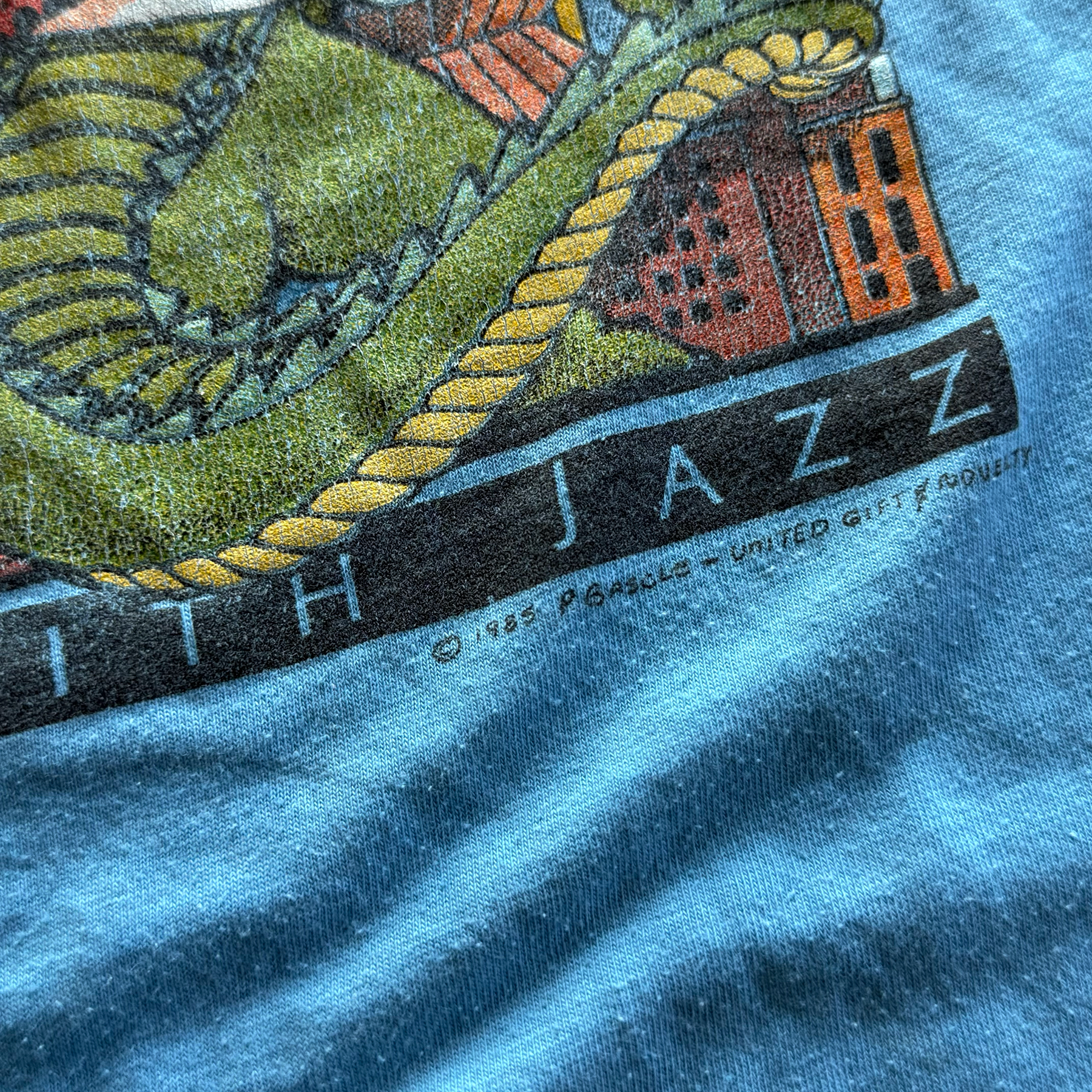 Vintage 1985 New Orleans Cooking with Jazz Souvenir Tee