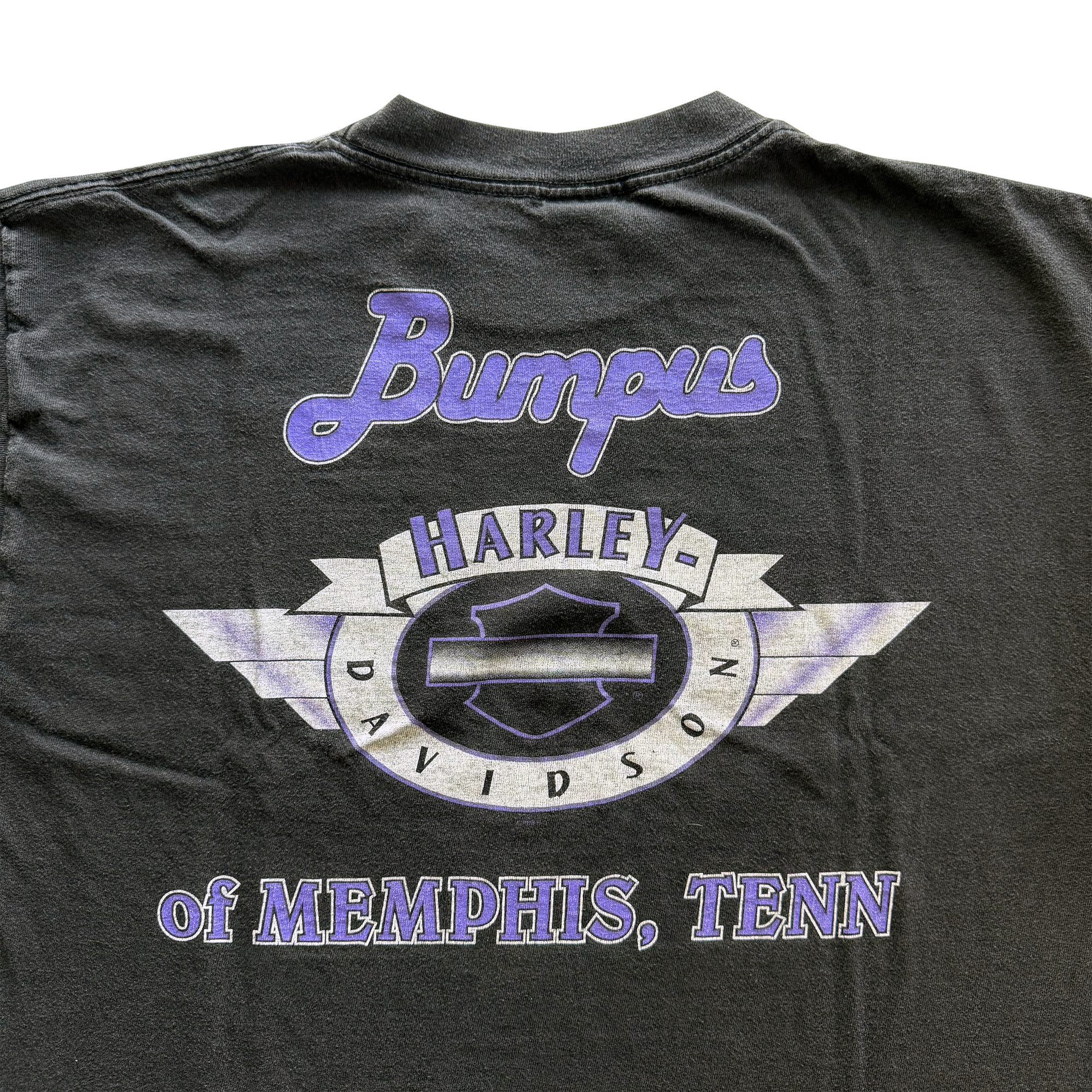 Vintage 1999 Harley Davidson Midnight Rider Purple Flame Tee