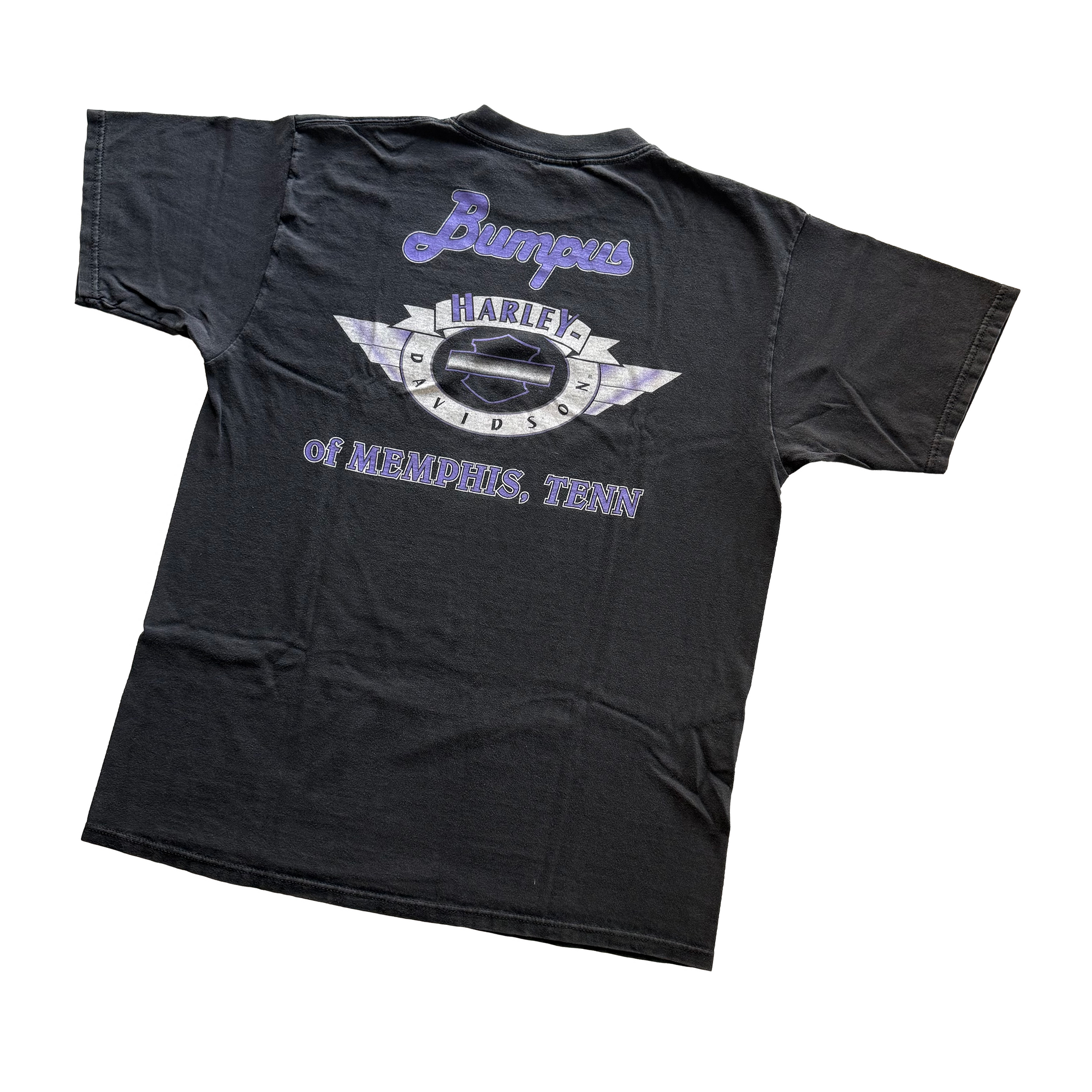 Vintage 1999 Harley Davidson Midnight Rider Purple Flame Tee