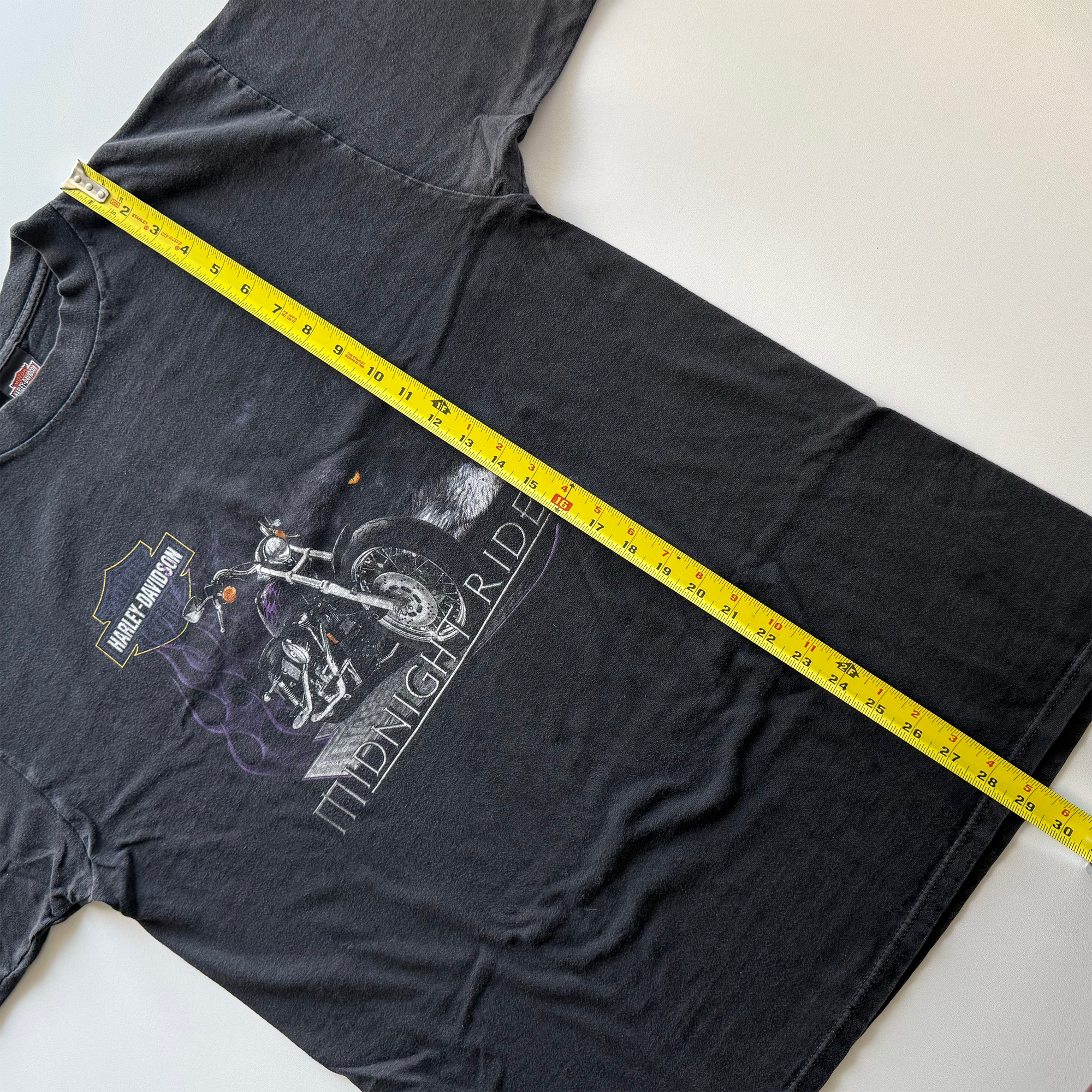 Vintage 1999 Harley Davidson Midnight Rider Purple Flame Tee