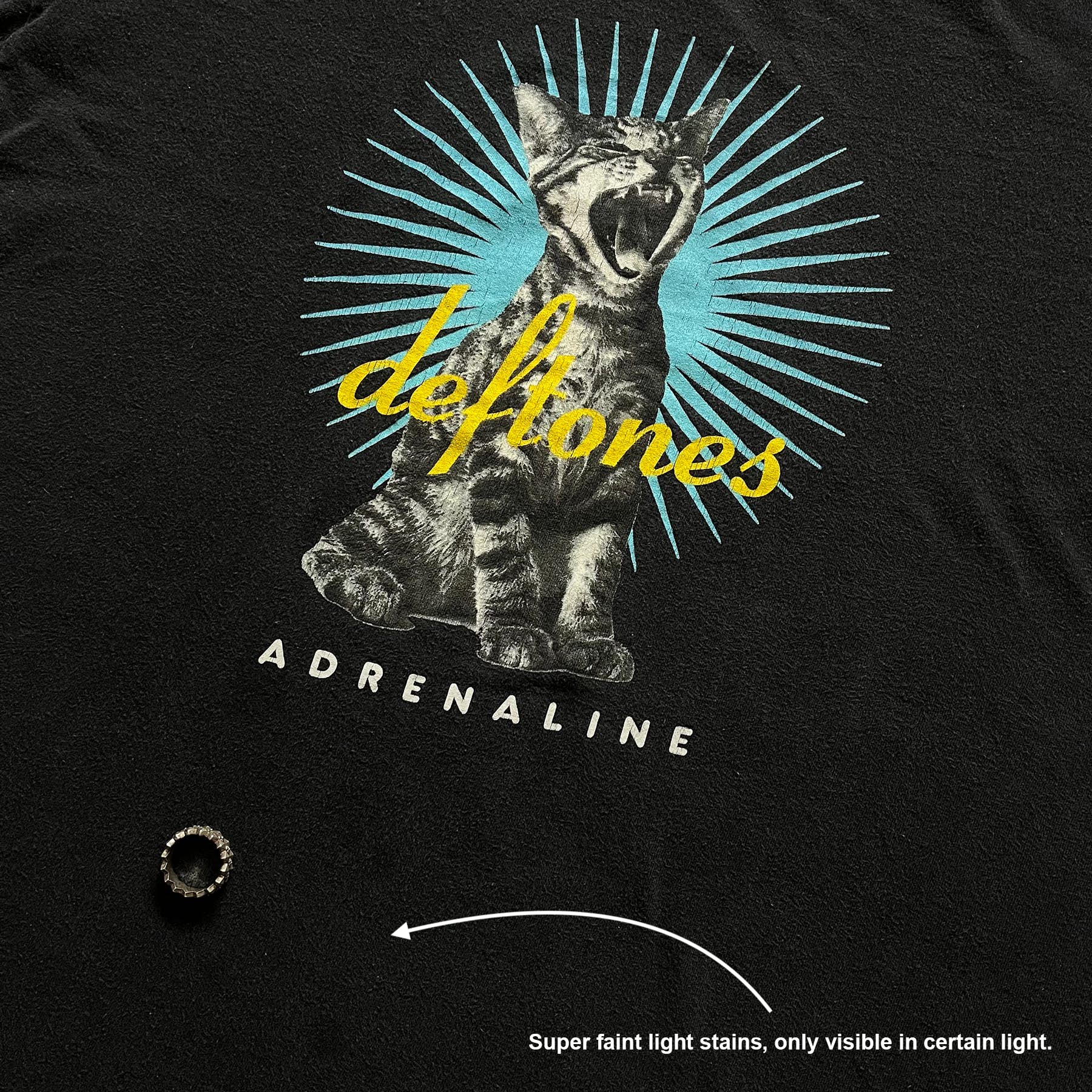 Vintage 1990s Deftones Adrenaline Cat Tee