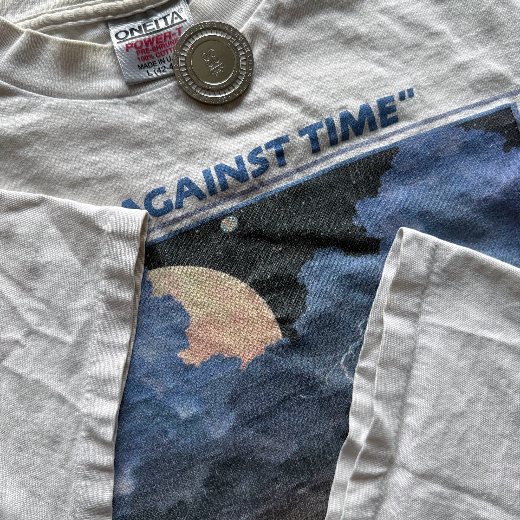 Vintage 1993 "Race Against Time" Earth Day Climate Change Tee